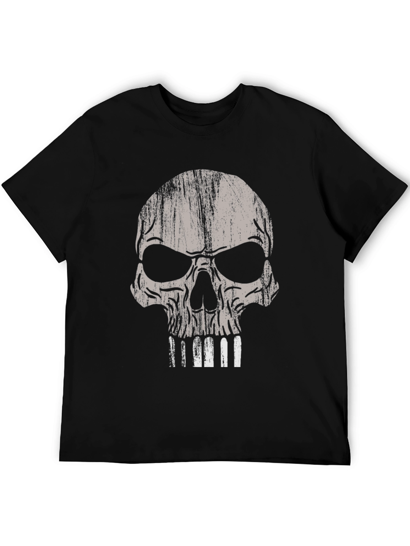 Skull Graphic Print Black T-Shirt