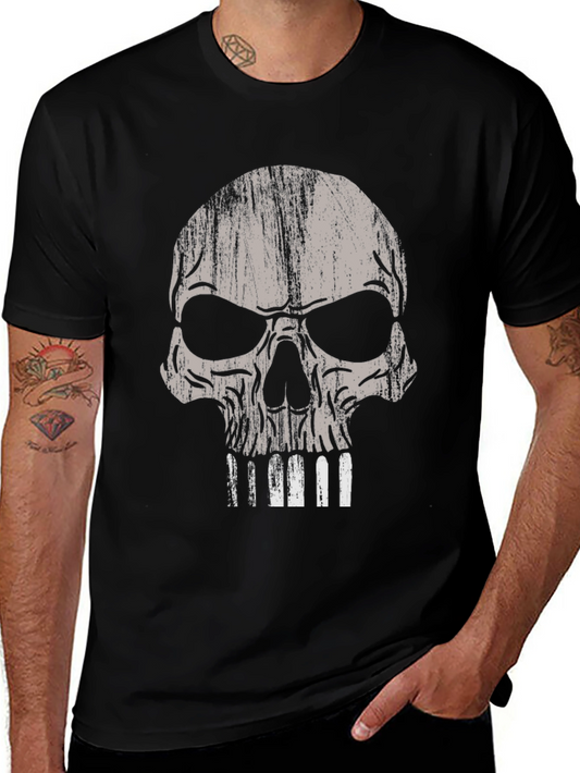 Skull Graphic Print Black T-Shirt