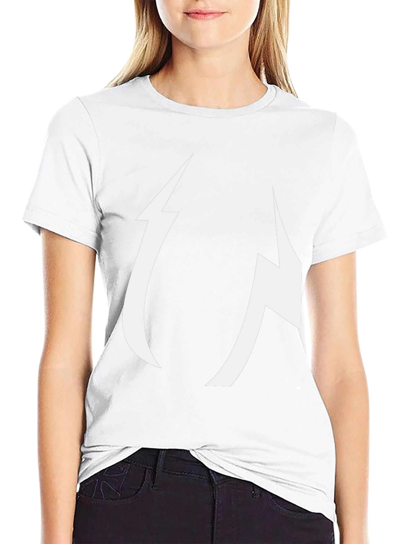 Abstract Lightning Bolt Graphic Black Tee