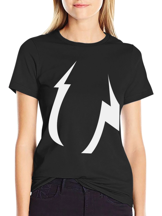 Abstract Lightning Bolt Graphic Black Tee