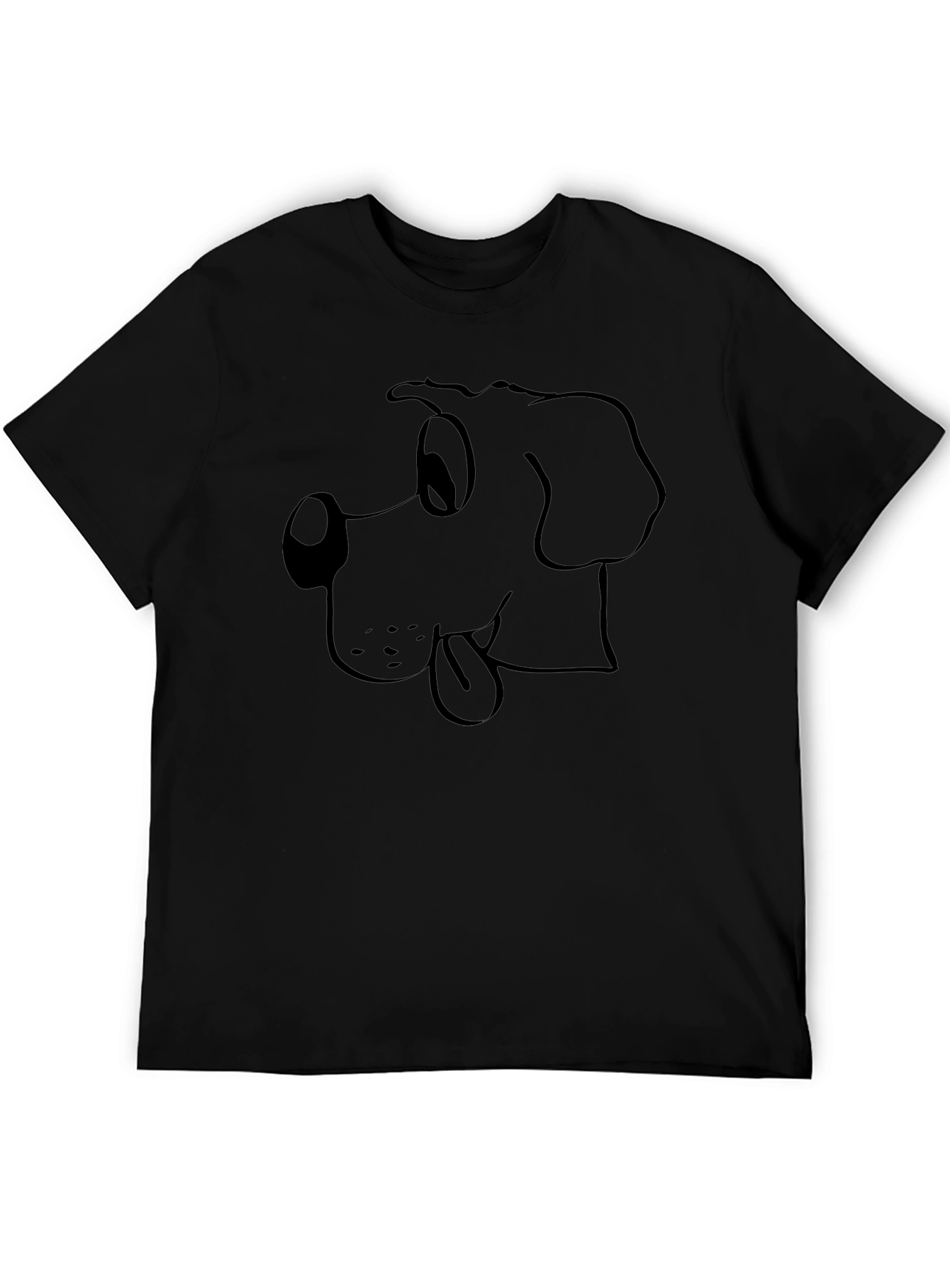 Cartoon Dog Tee - Classic Black T-Shirt
