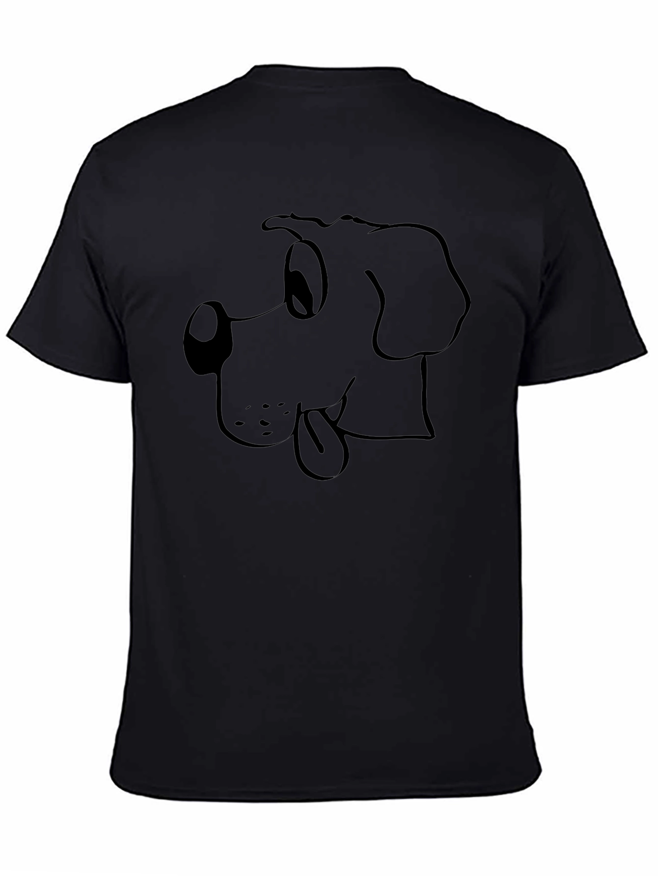 Cartoon Dog Tee - Classic Black T-Shirt