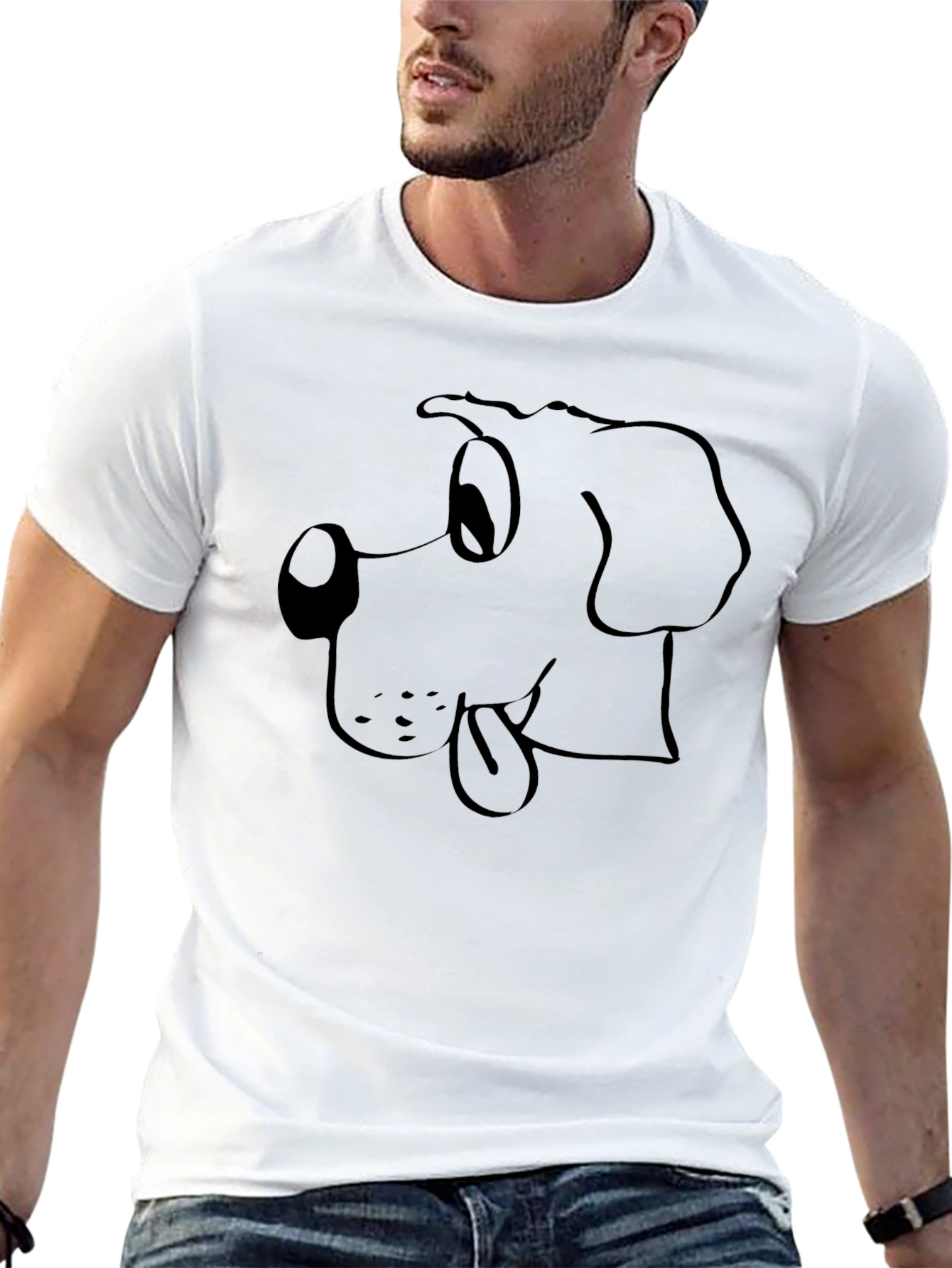 Cartoon Dog Tee - Classic Black T-Shirt