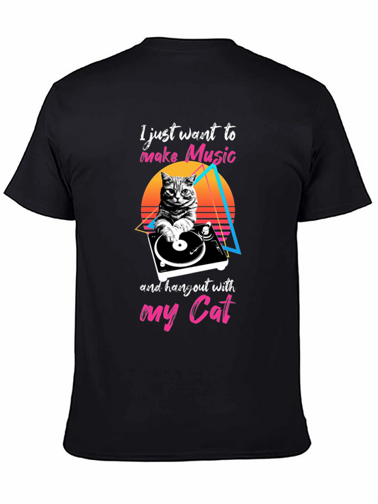 Music Cat Graphic T-Shirt