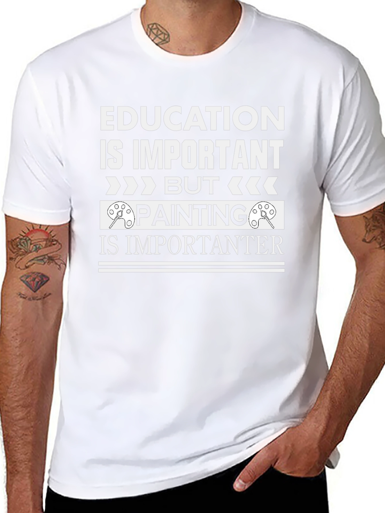 Education vs Painting T-Shirt - Funny Artist Tee