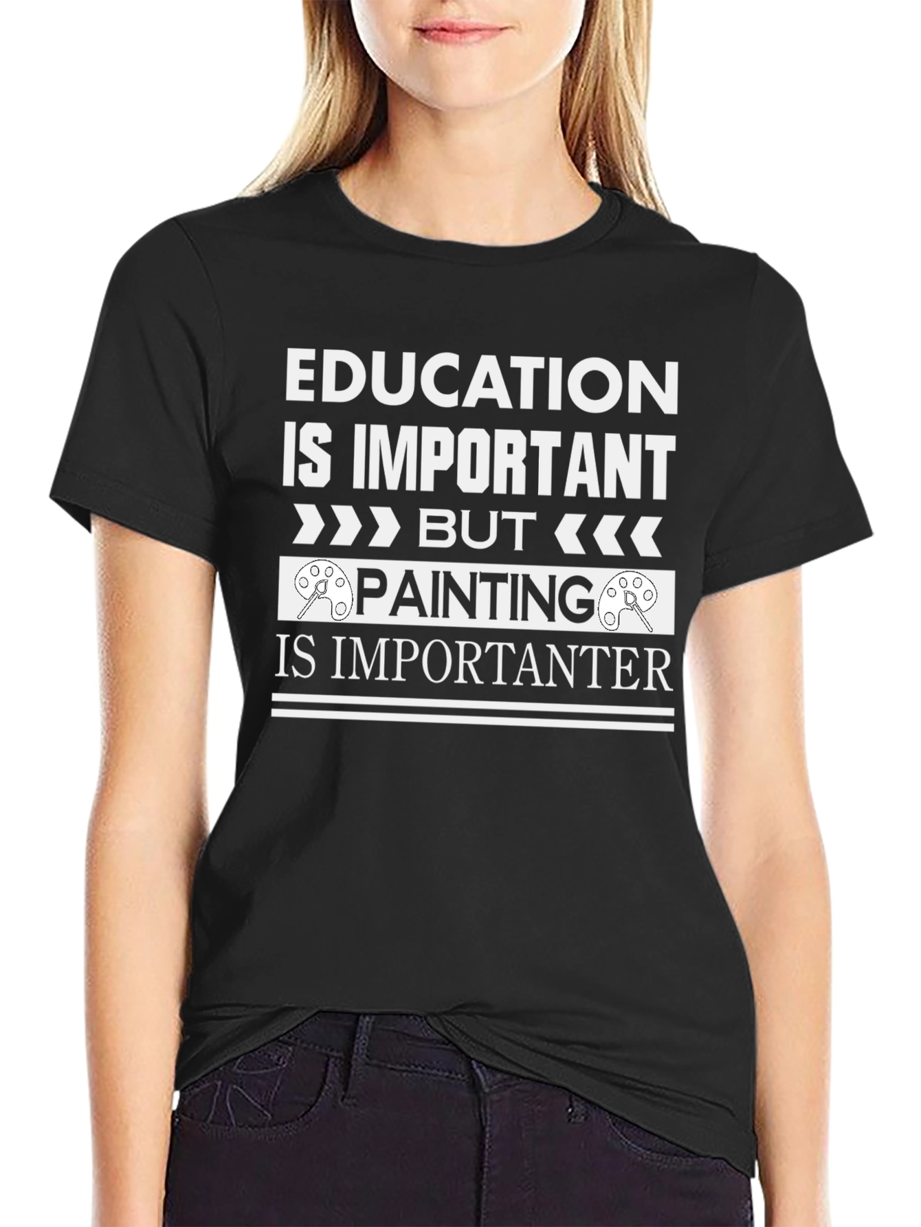 Education vs Painting T-Shirt - Funny Artist Tee