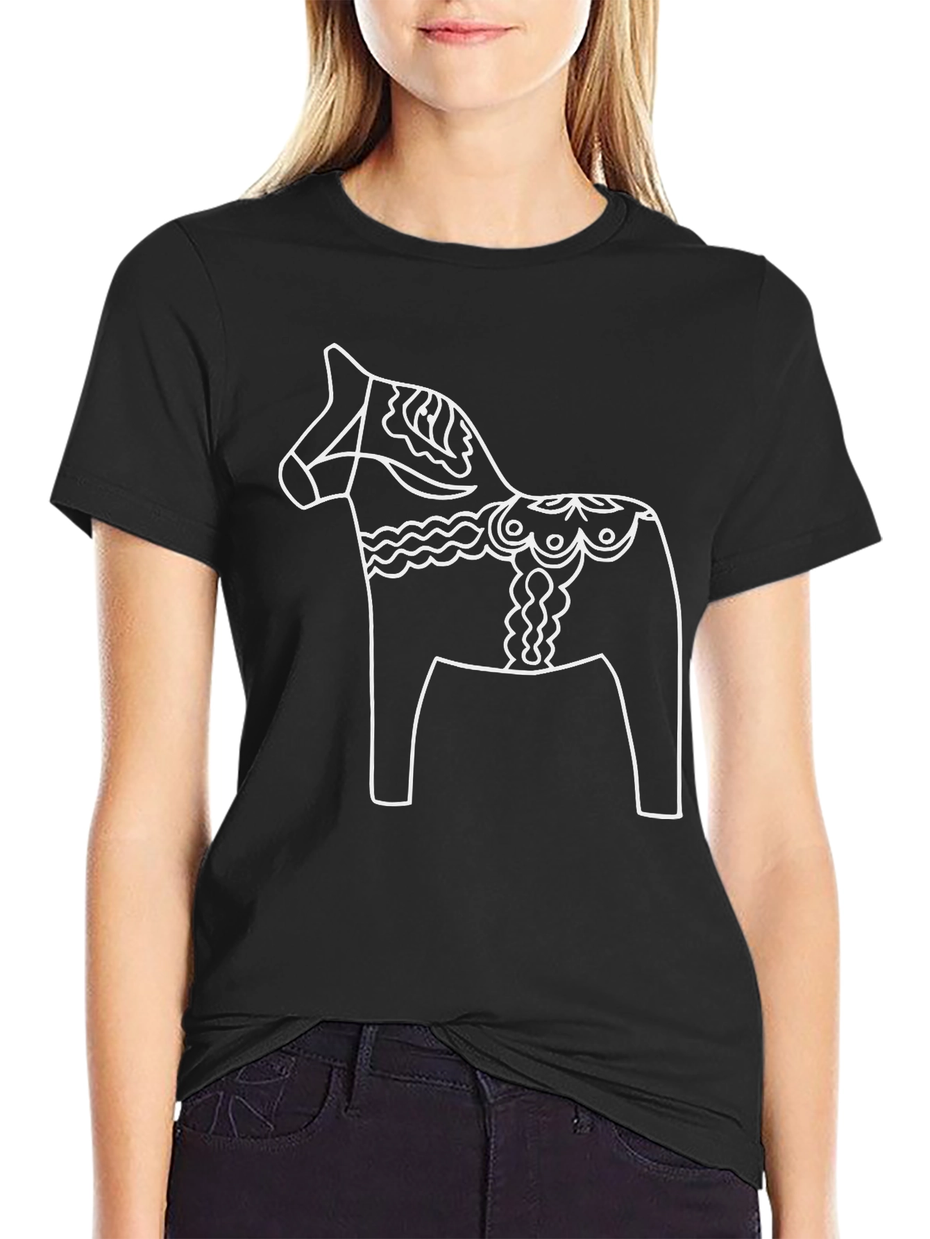 Dala Horse Graphic Tee - Black T-Shirt