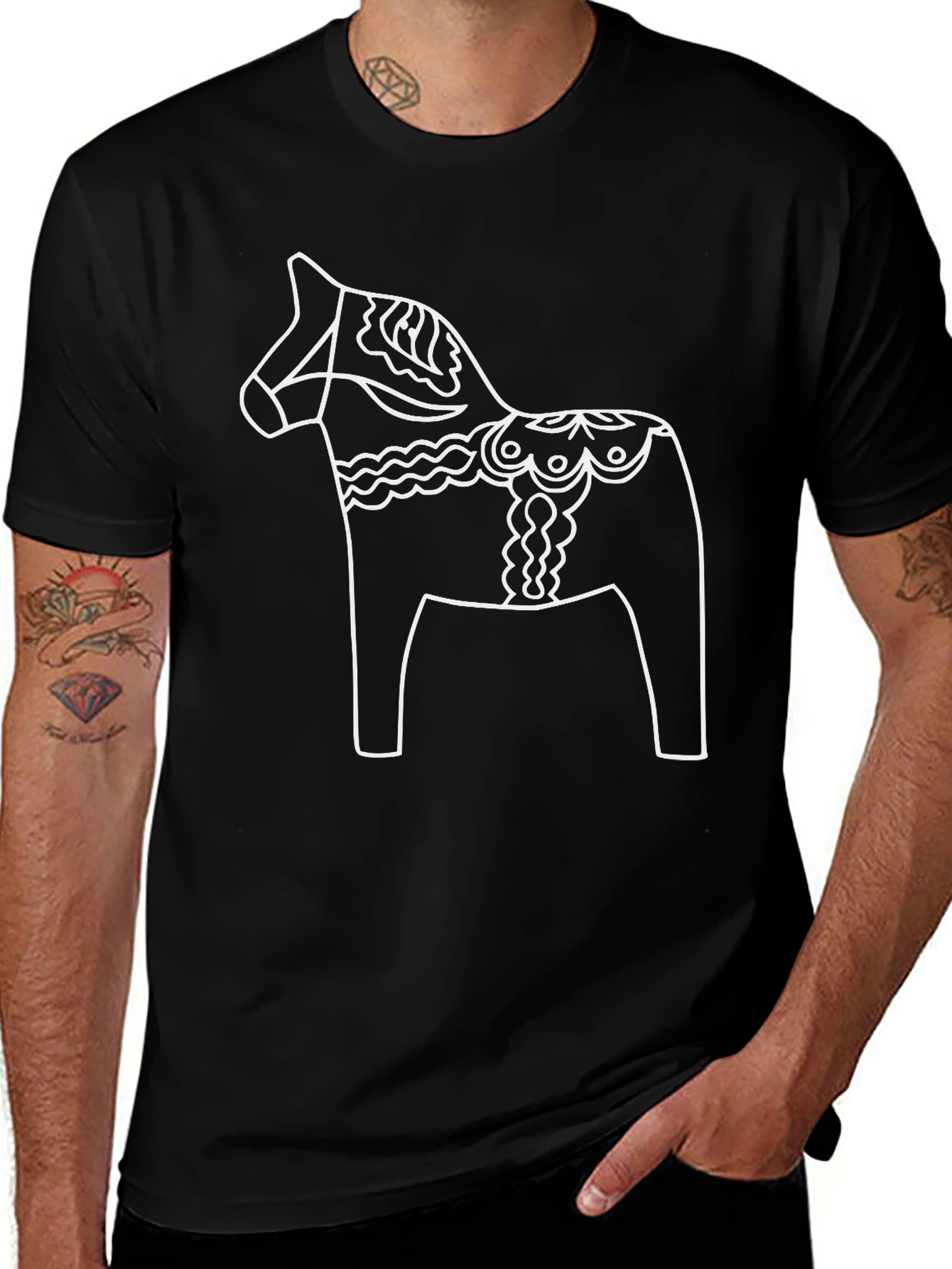 Dala Horse Graphic Tee - Black T-Shirt