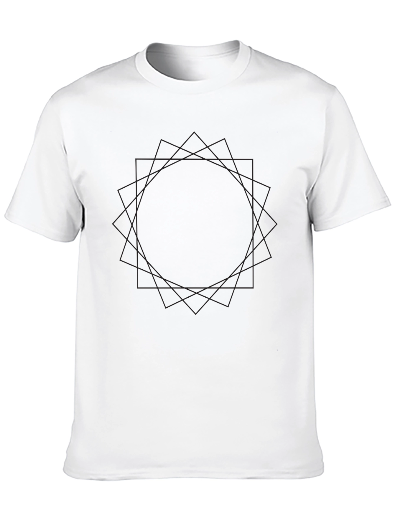 Geometric Graphic Black T-Shirt for Men