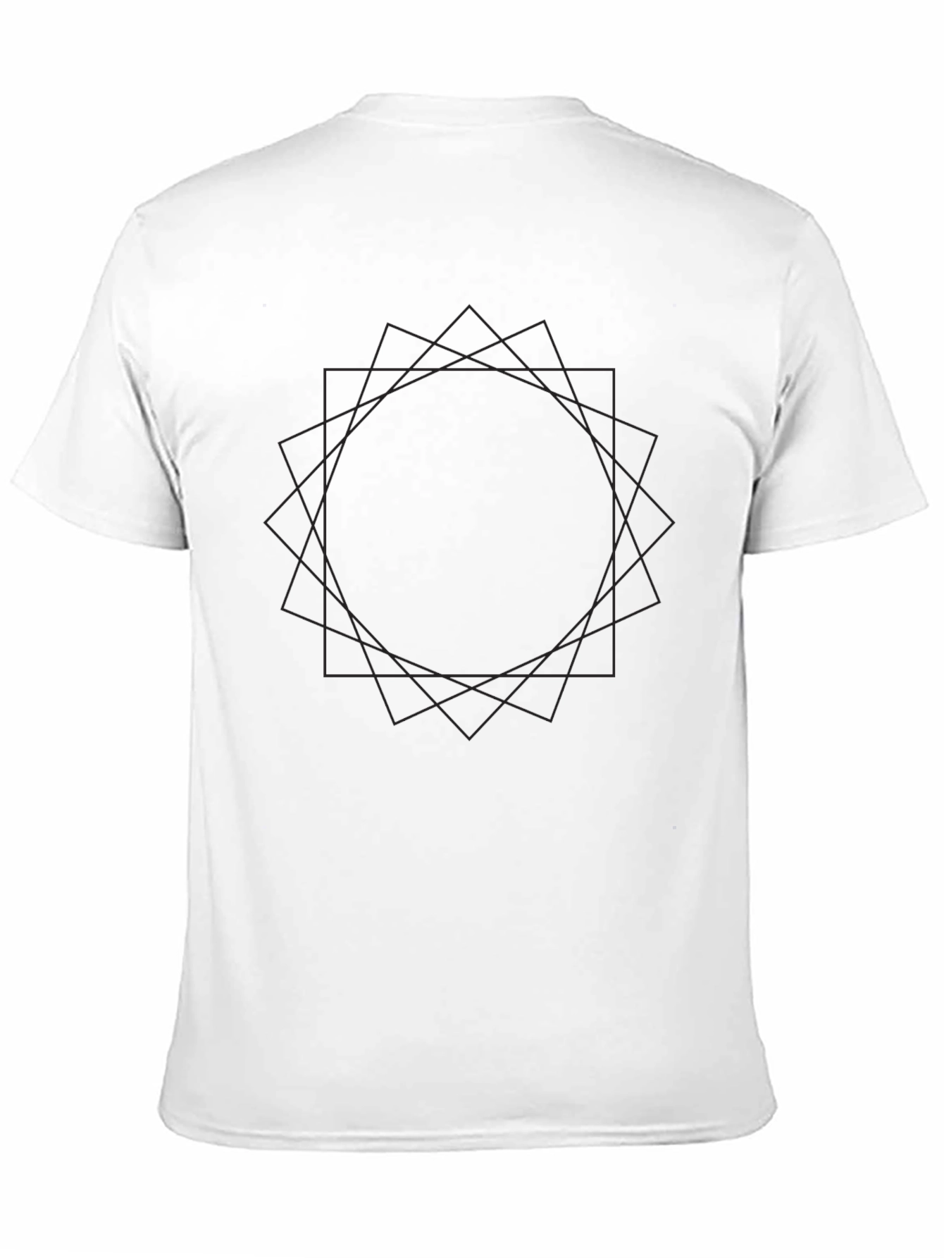 Geometric Graphic Black T-Shirt for Men