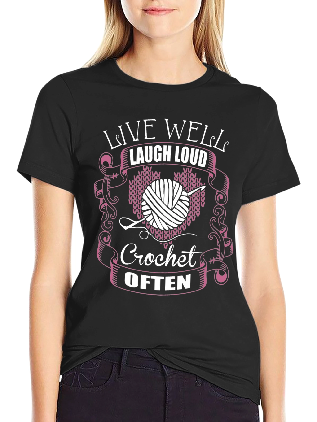 Live Well Laugh Loud Crochet Often T-Shirt