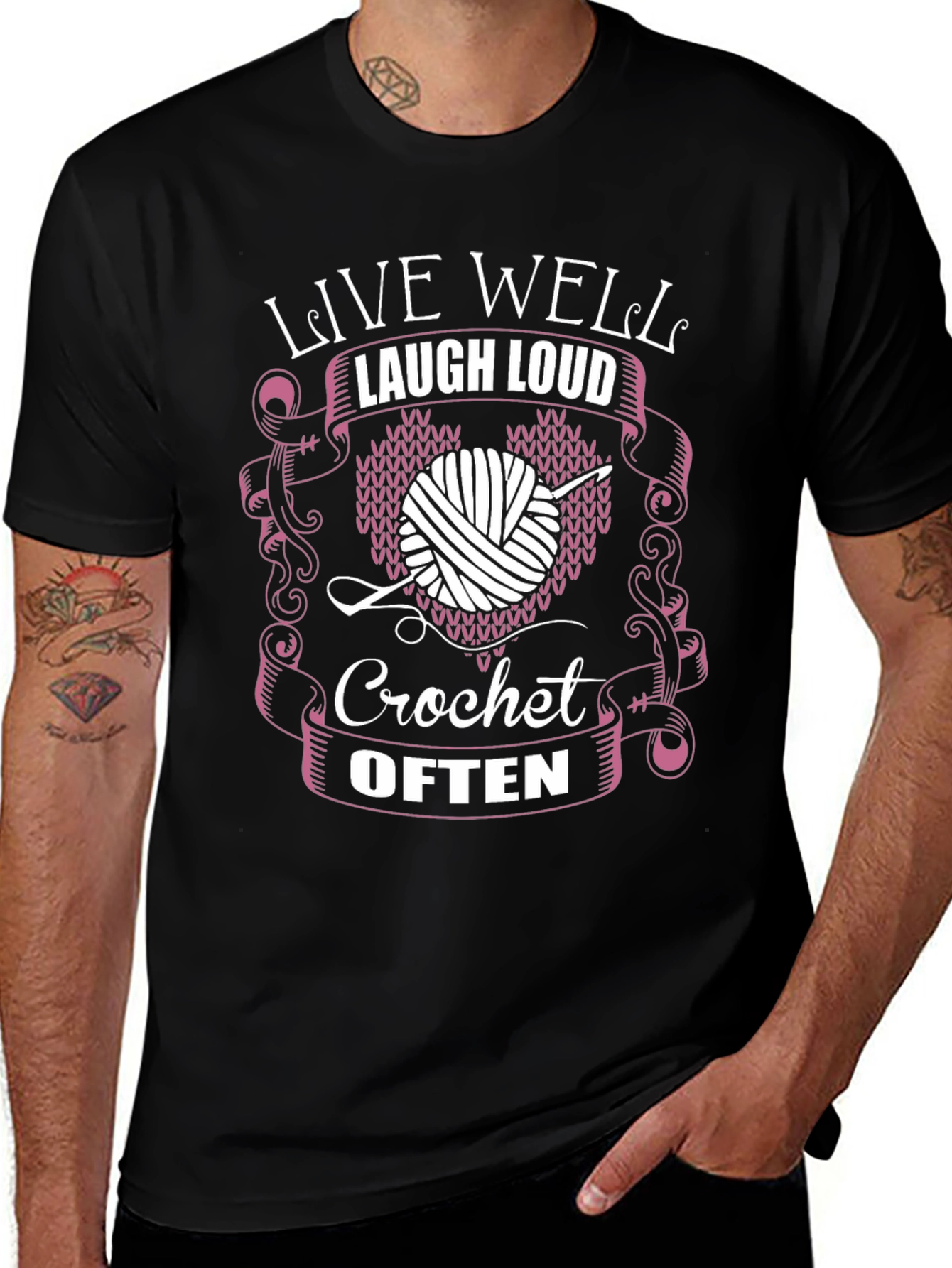 Live Well Laugh Loud Crochet Often T-Shirt
