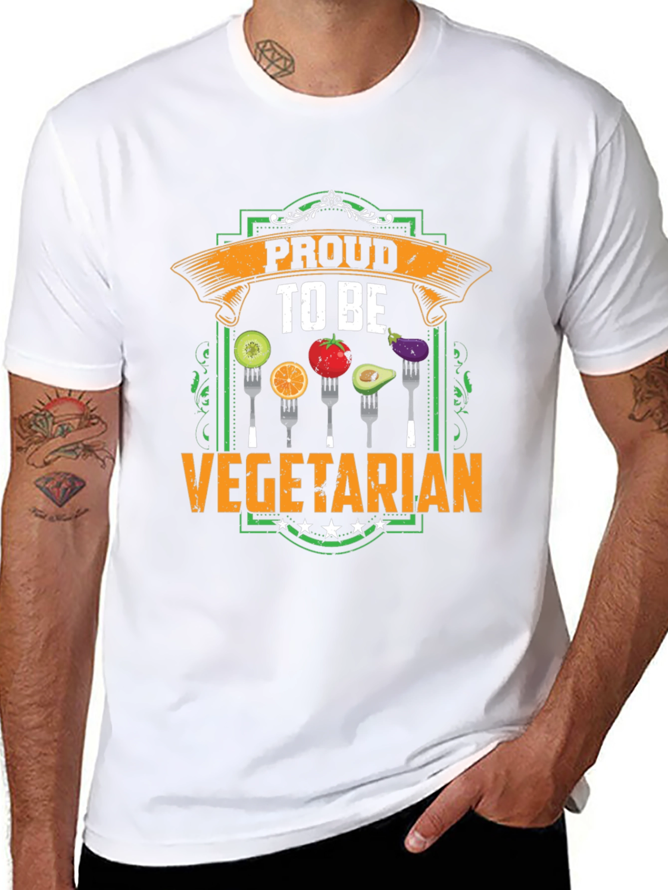 Proud To Be Vegetarian T-Shirt - Food Graphic Tee