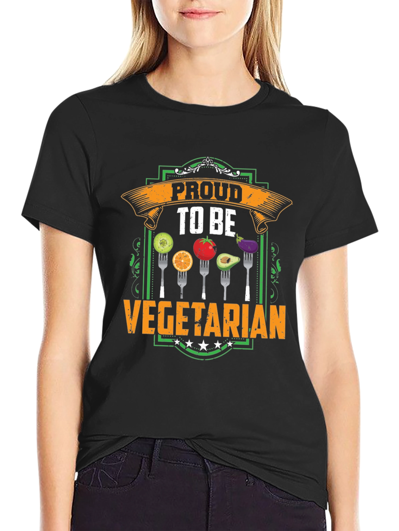 Proud To Be Vegetarian T-Shirt - Food Graphic Tee