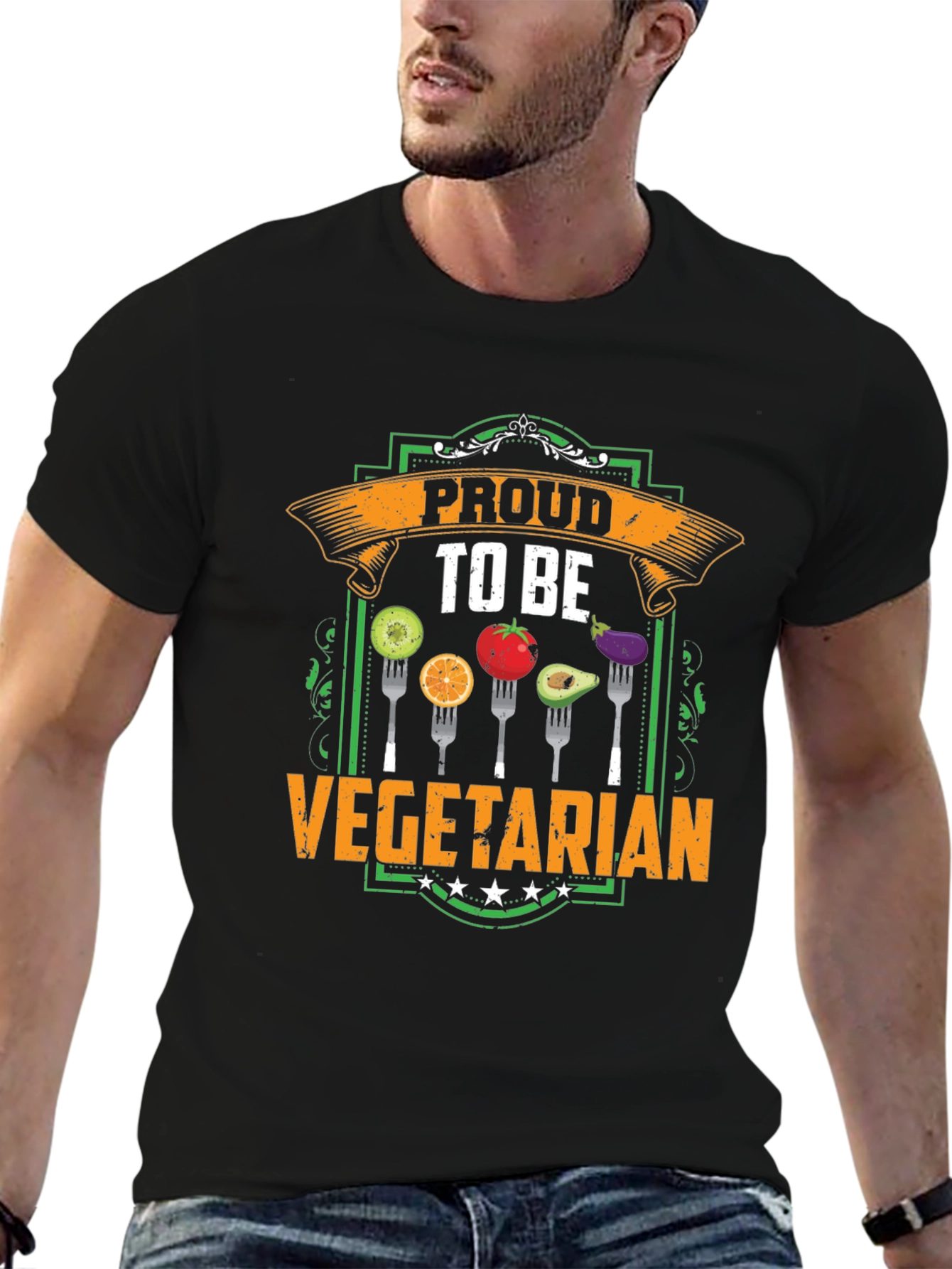 Proud To Be Vegetarian T-Shirt - Food Graphic Tee