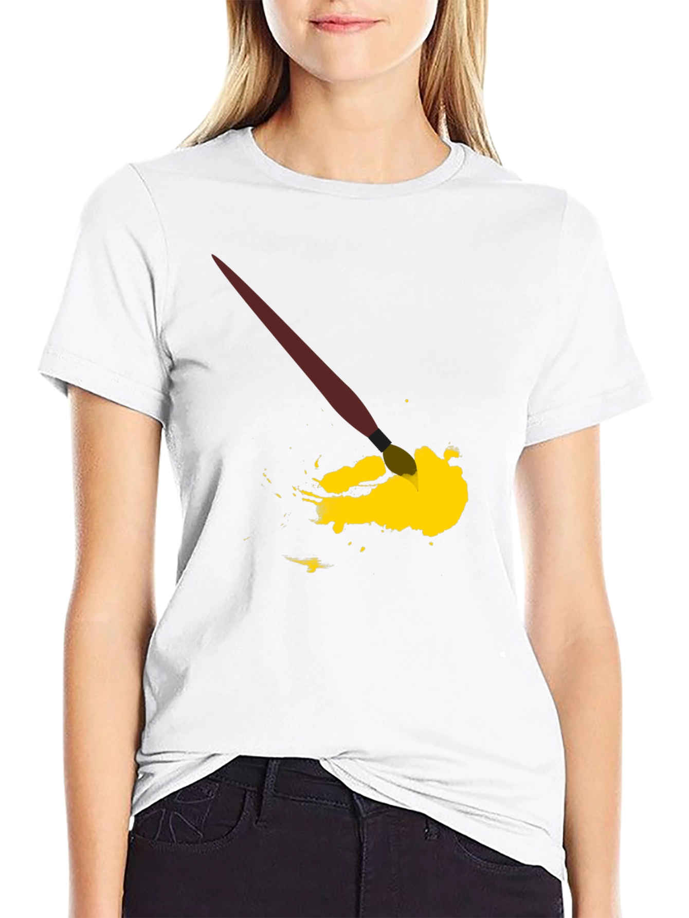 Paintbrush Splatter Graphic Tee - Artistic Expression