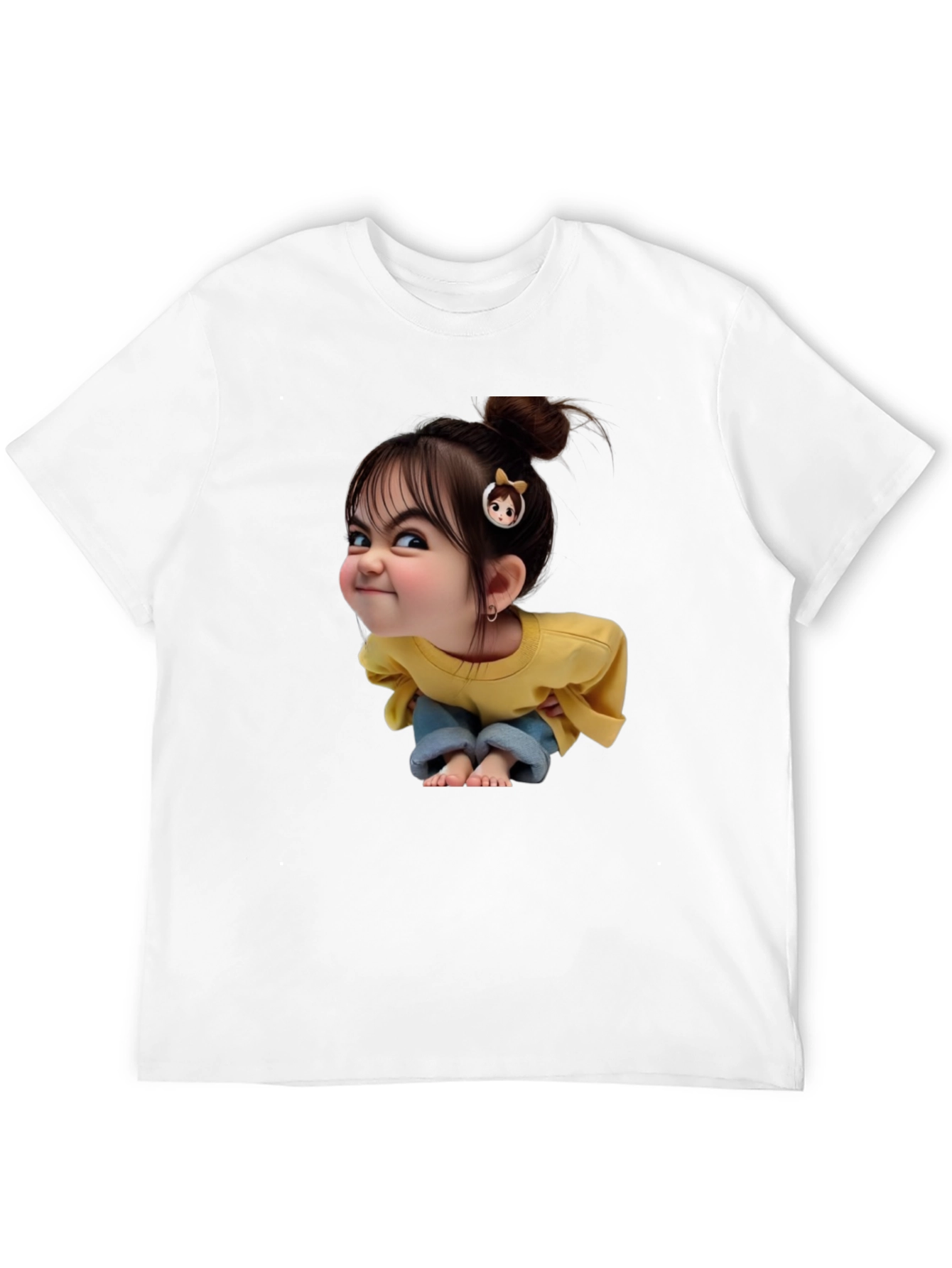 Cartoon Girl Graphic Black T-Shirt