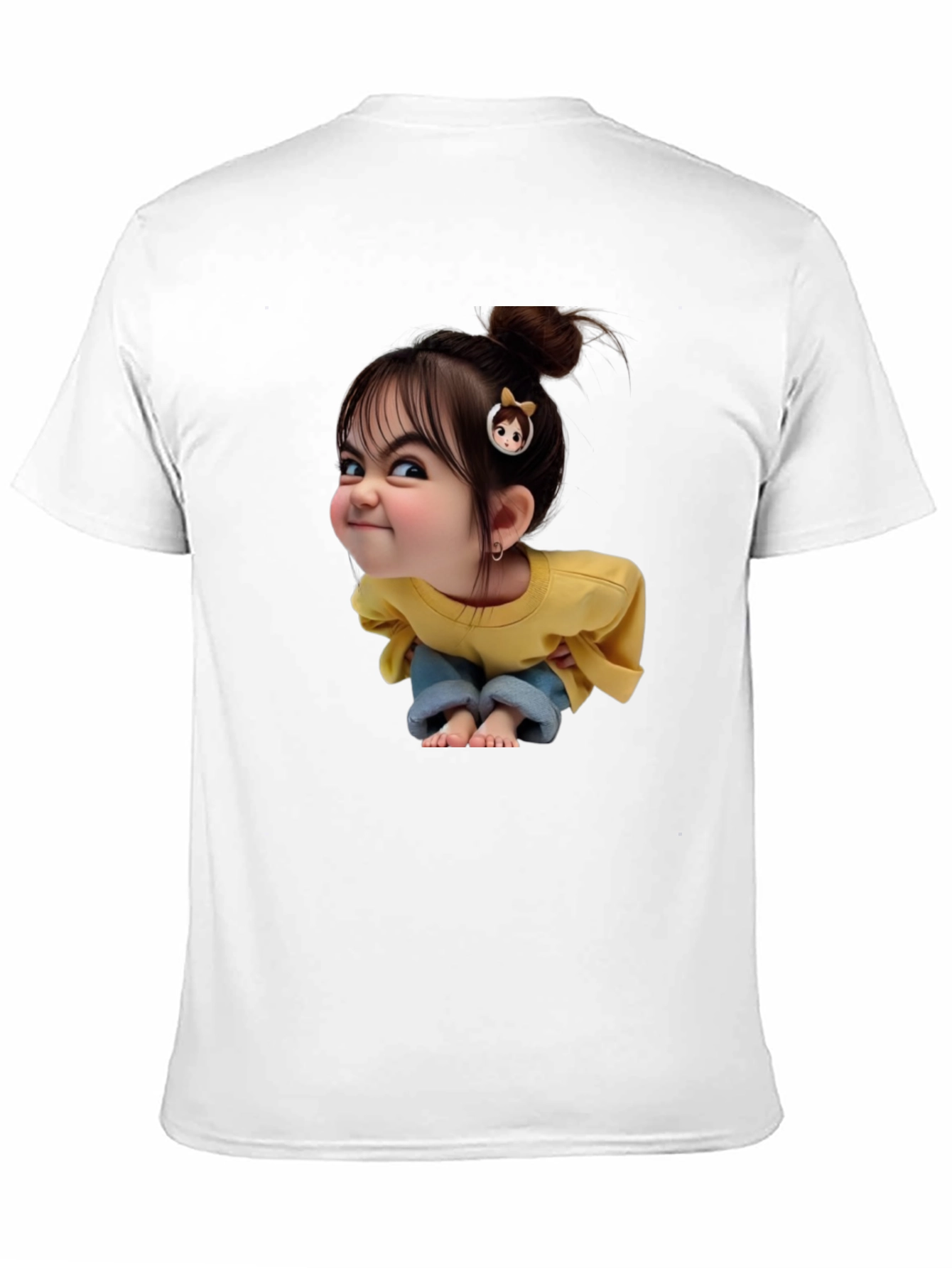 Cartoon Girl Graphic Black T-Shirt