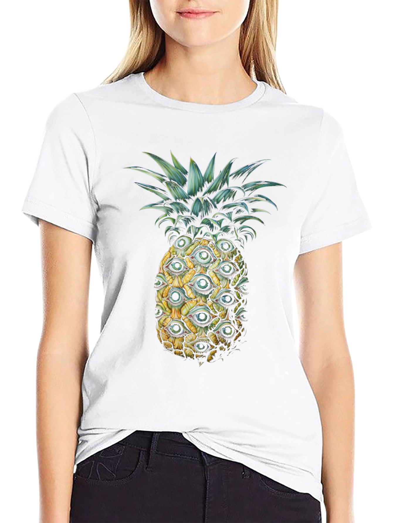 Eye Pineapple Graphic Tee - Unique Statement Shirt