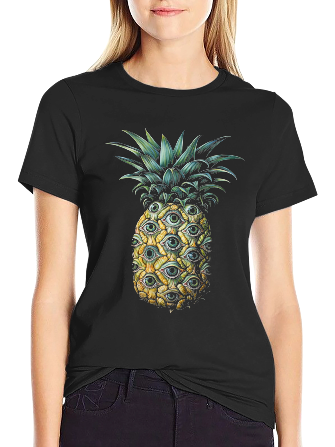 Eye Pineapple Graphic Tee - Unique Statement Shirt