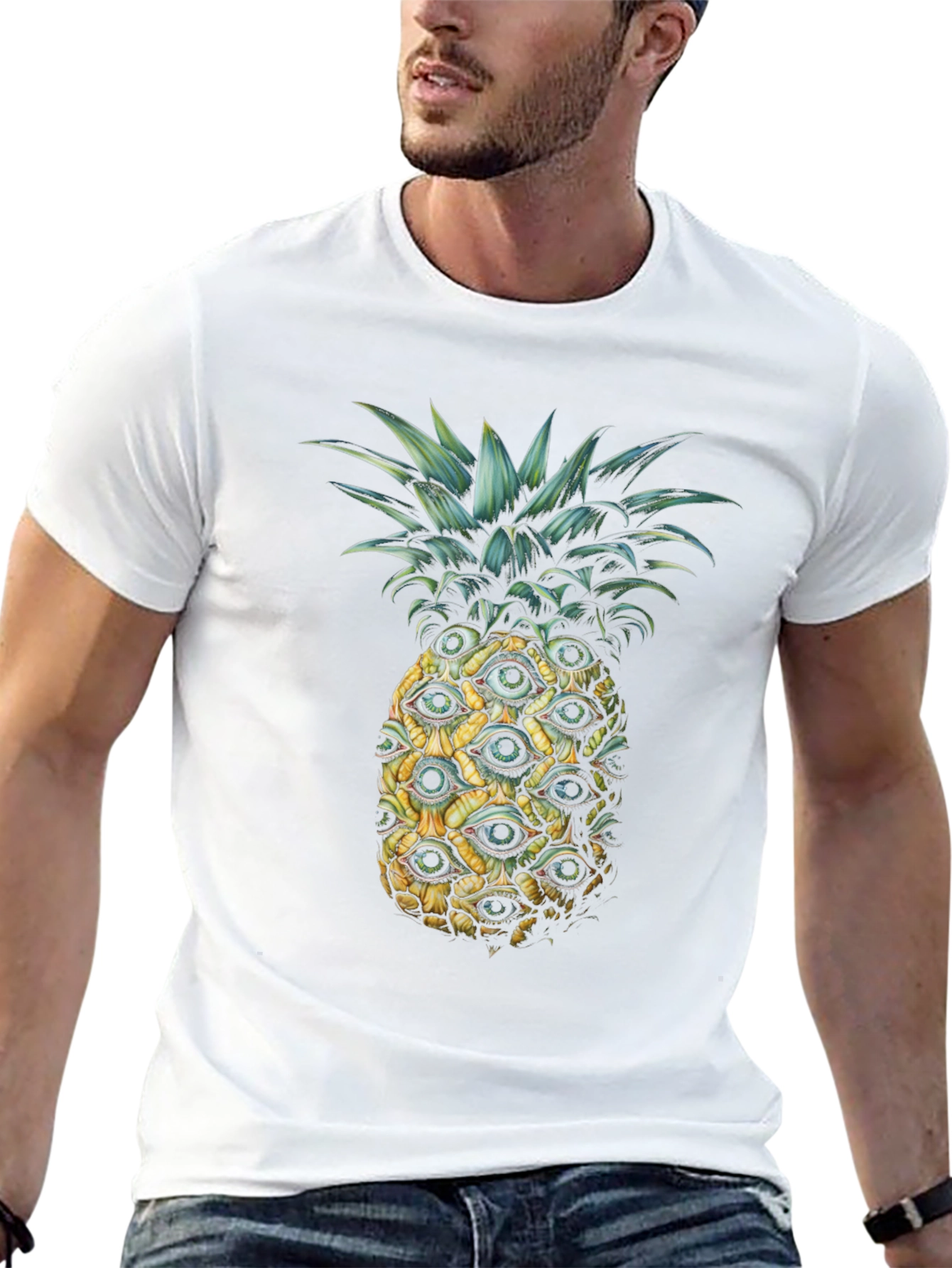 Eye Pineapple Graphic Tee - Unique Statement Shirt