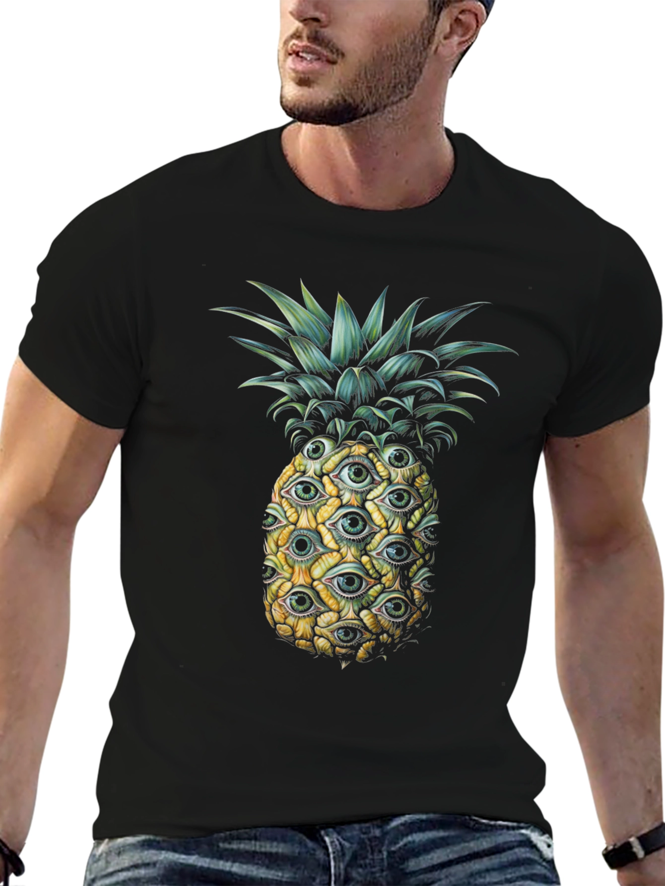 Eye Pineapple Graphic Tee - Unique Statement Shirt