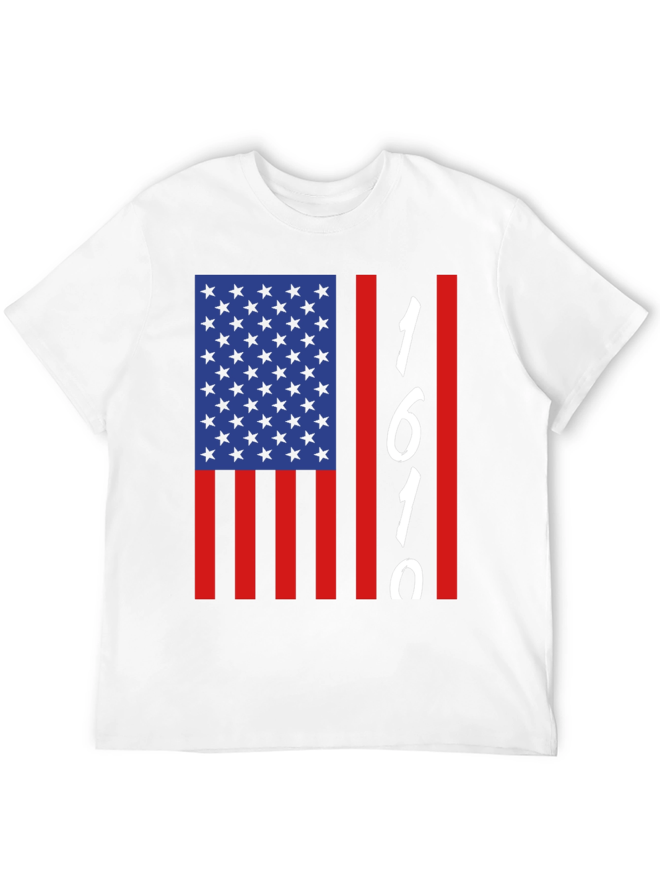 1619 USA Flag Graphic Tee - Black Cotton Blend