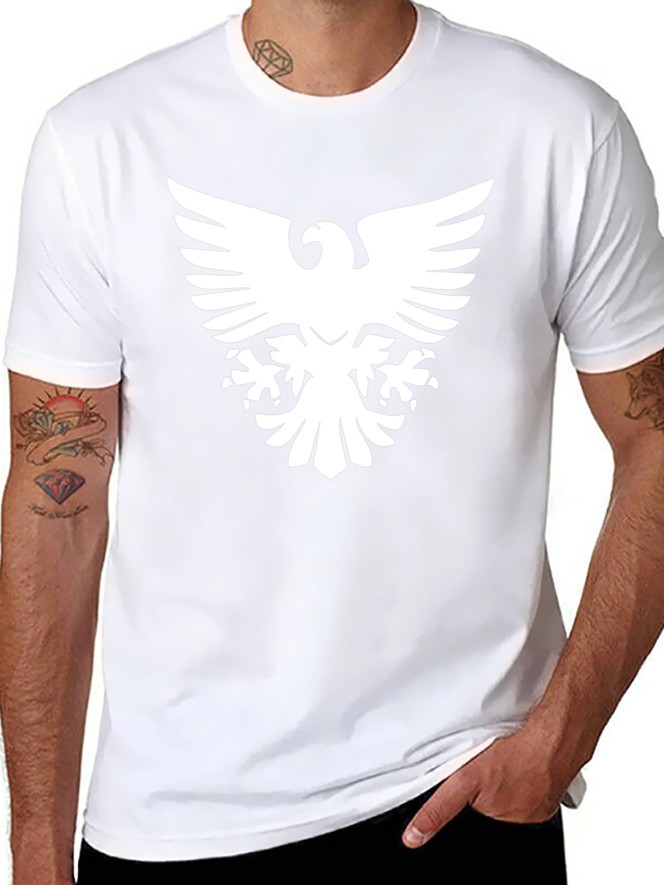 Black T-Shirt with Bold Eagle Graphic