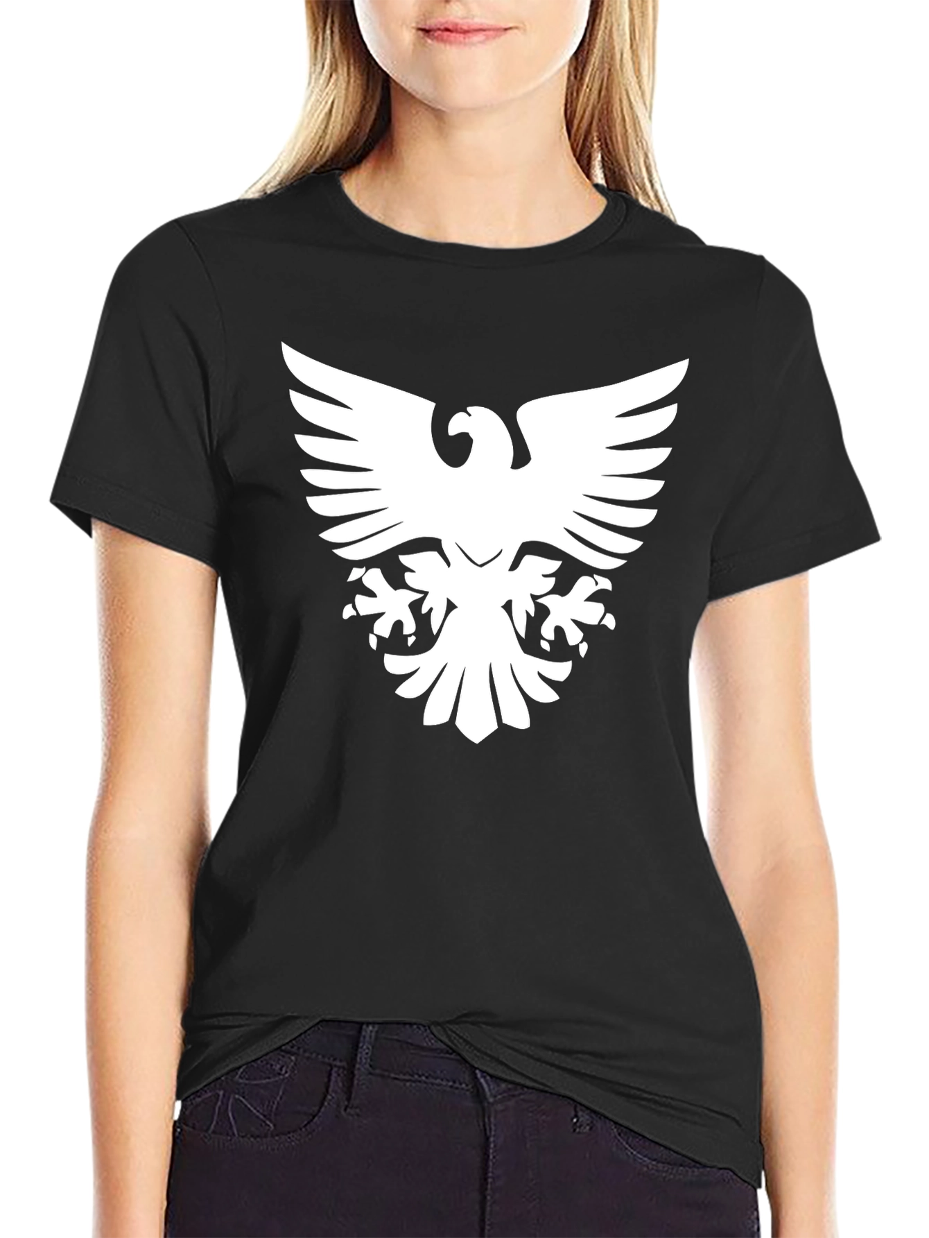 Black T-Shirt with Bold Eagle Graphic