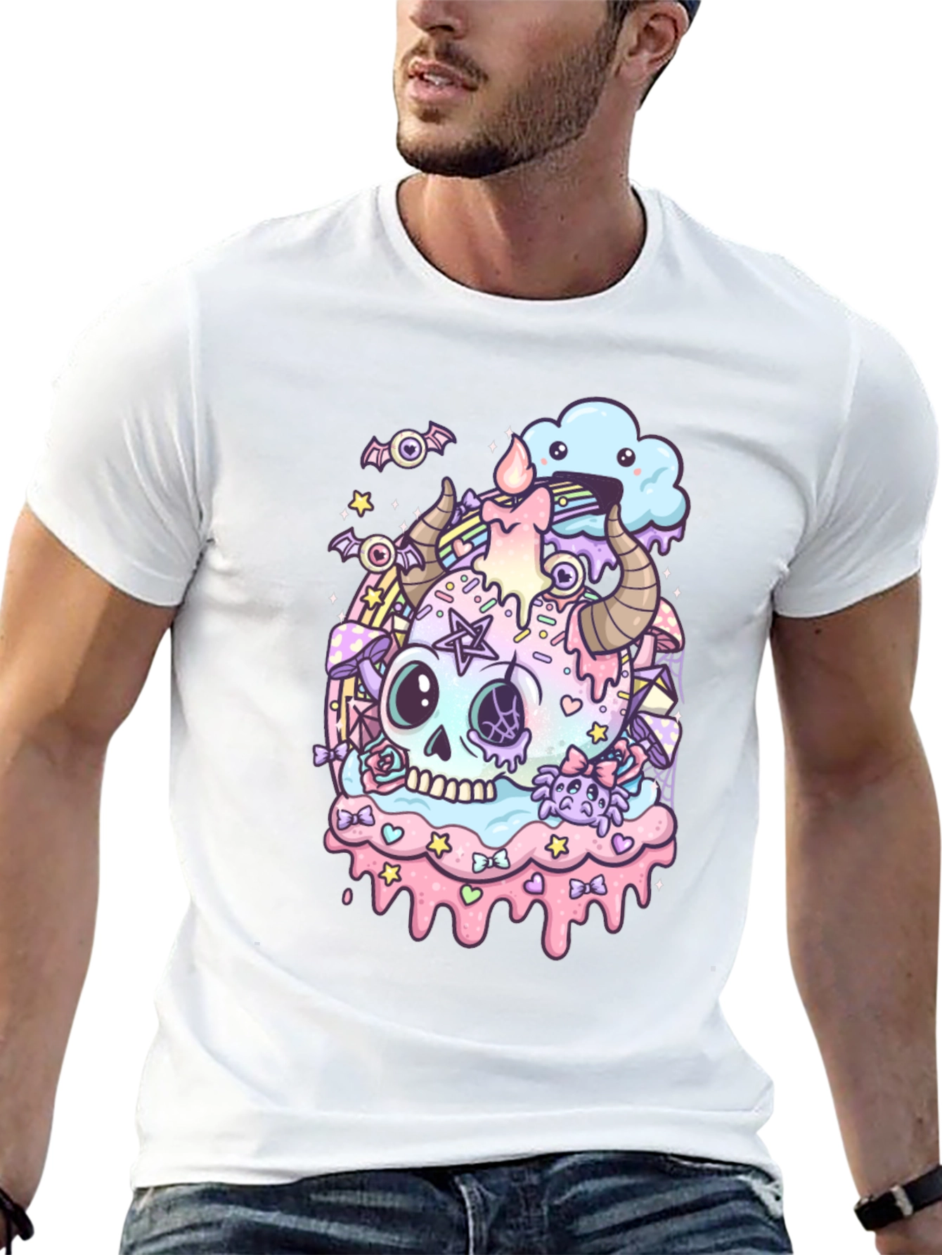 Pastel Goth Skull T-Shirt