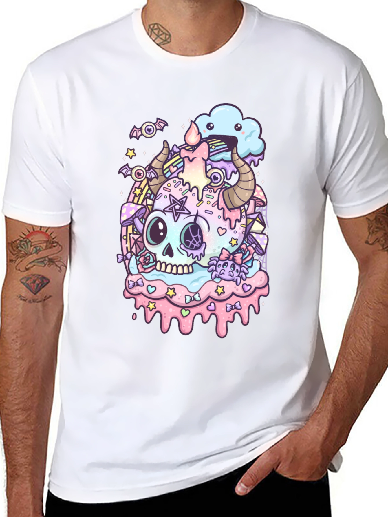 Pastel Goth Skull T-Shirt