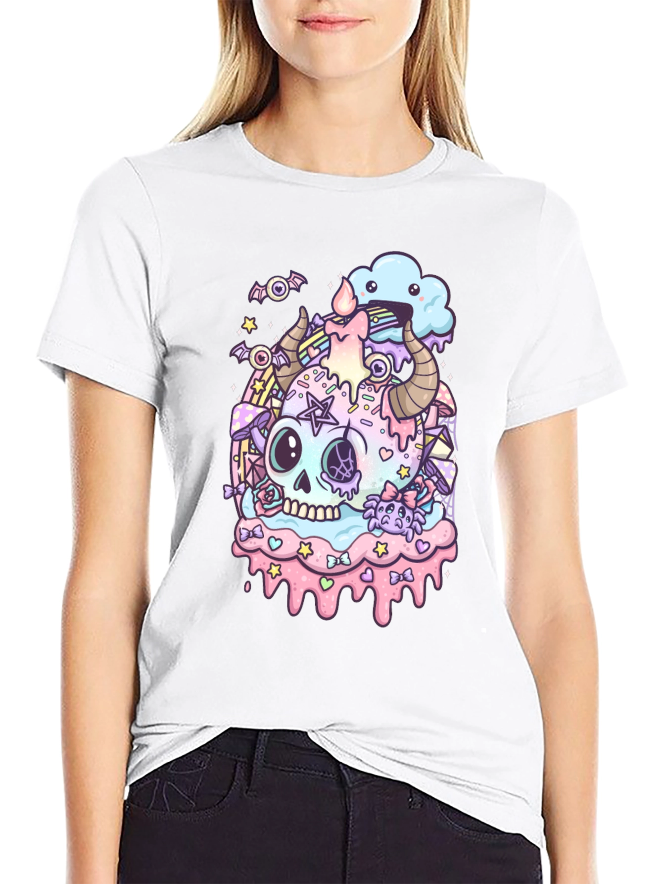 Pastel Goth Skull T-Shirt