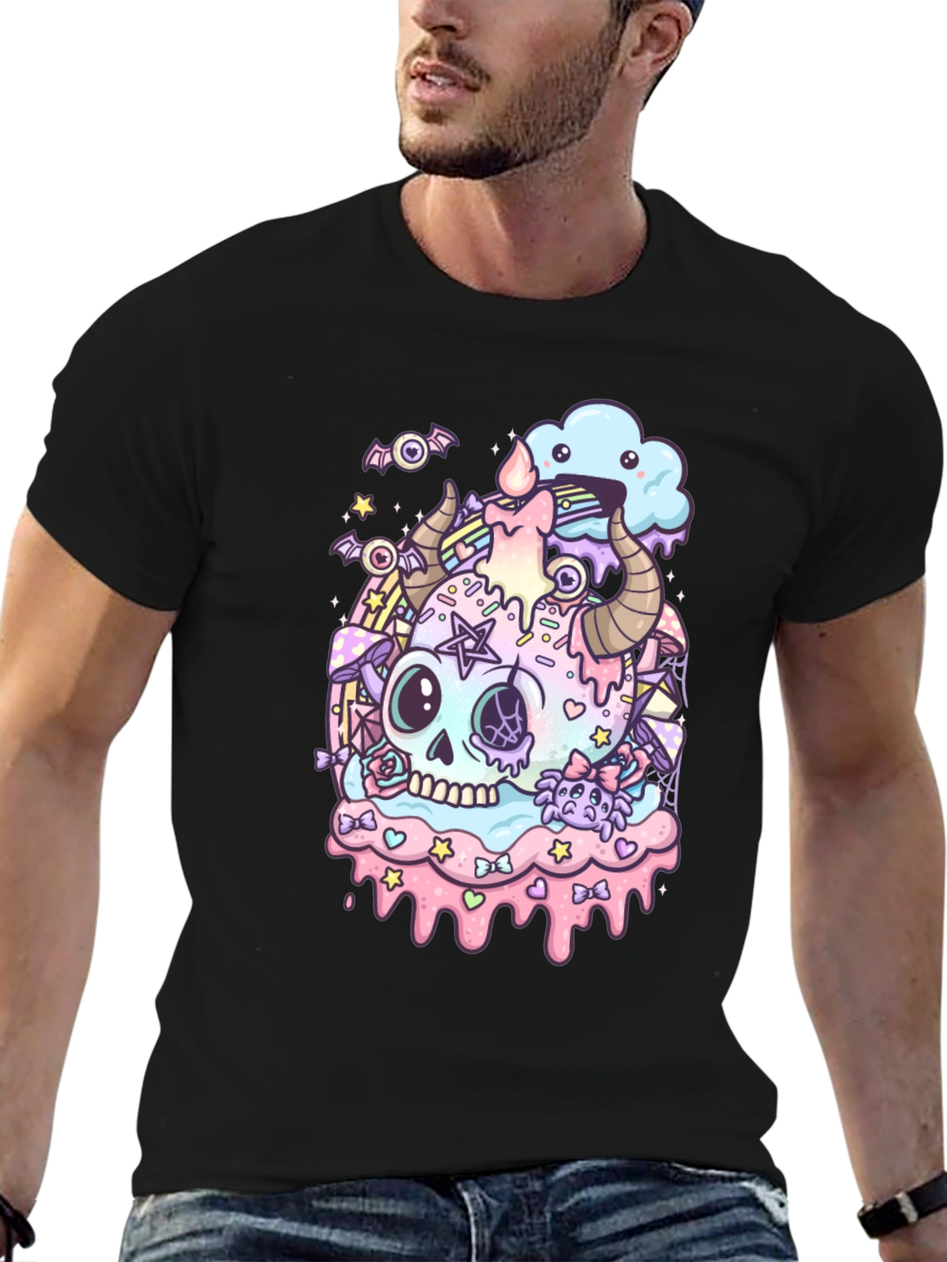 Pastel Goth Skull T-Shirt