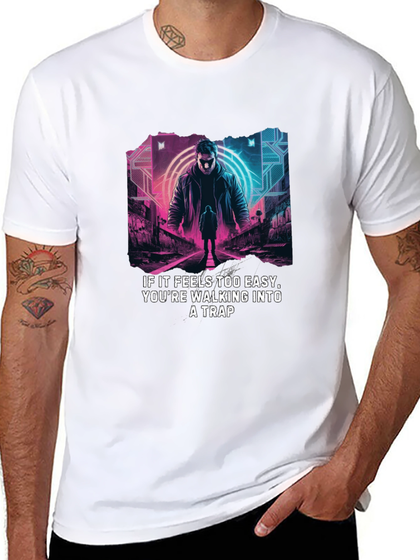 Cyberpunk Trap T-Shirt - Easy is a Trap