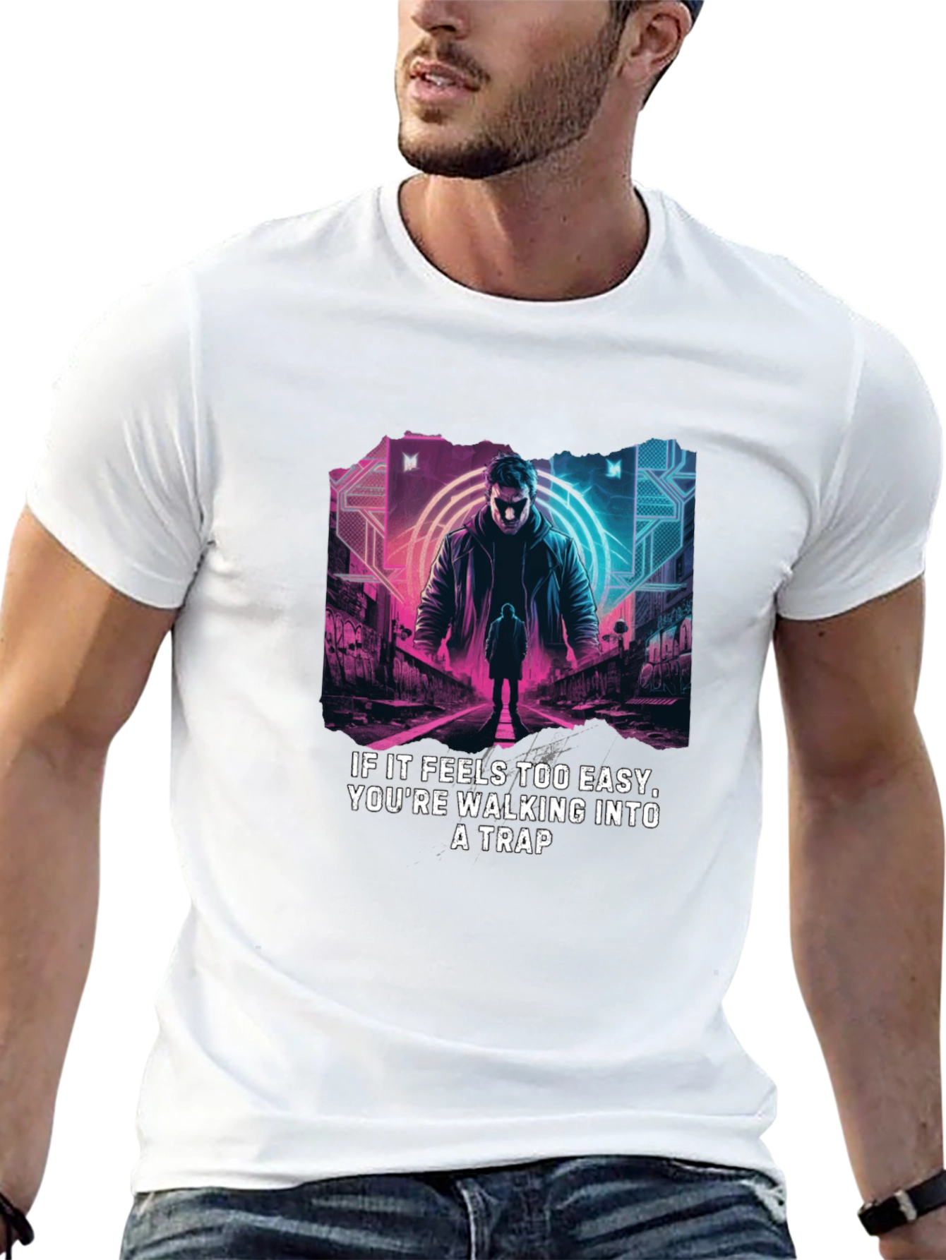 Cyberpunk Trap T-Shirt - Easy is a Trap