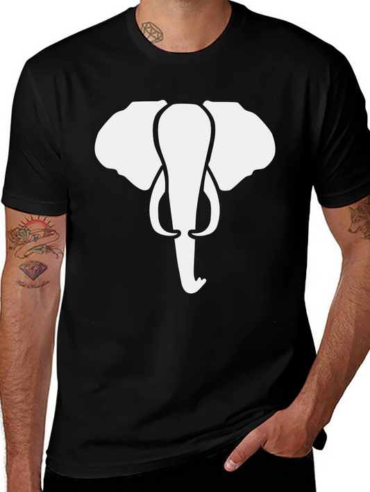 Elephant Graphic Tee - Black Cotton T-Shirt