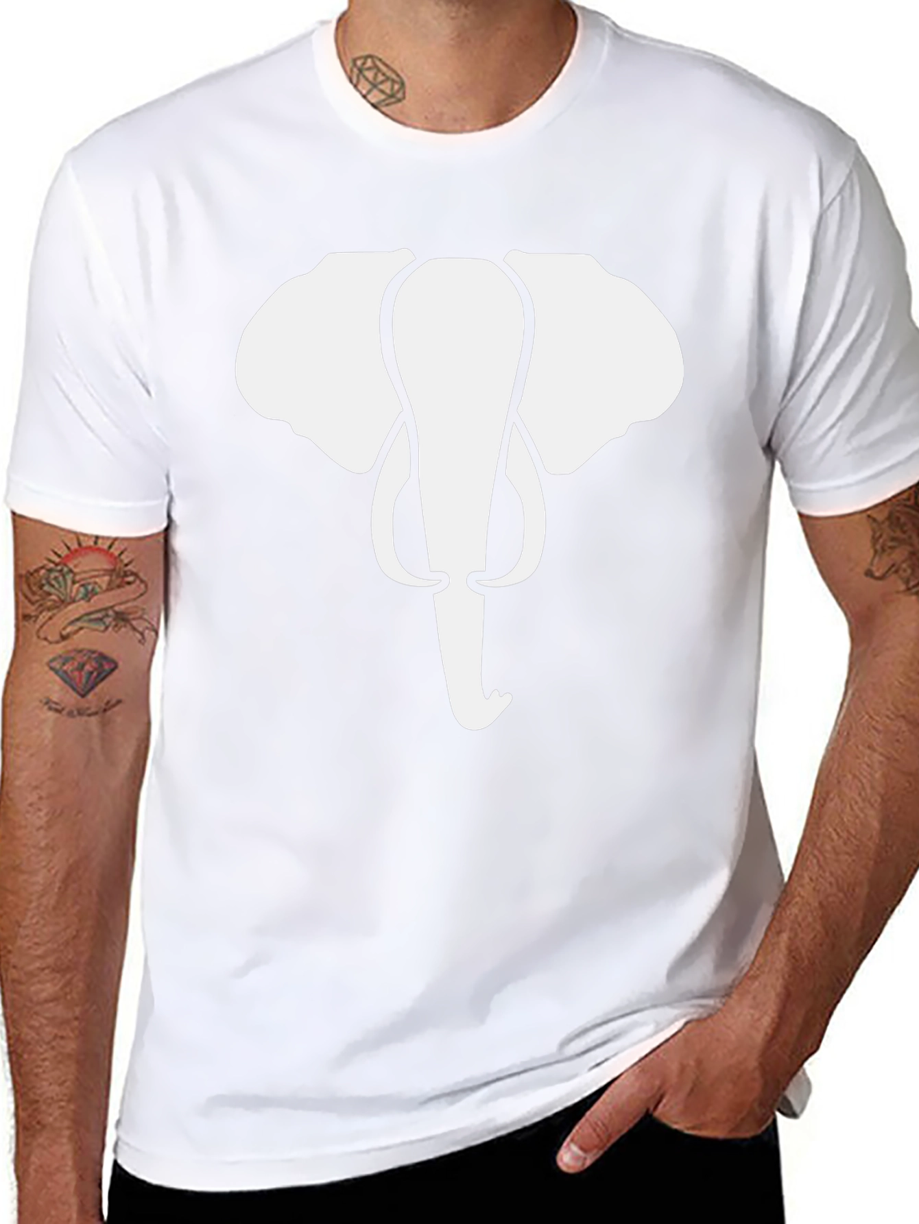 Elephant Graphic Tee - Black Cotton T-Shirt