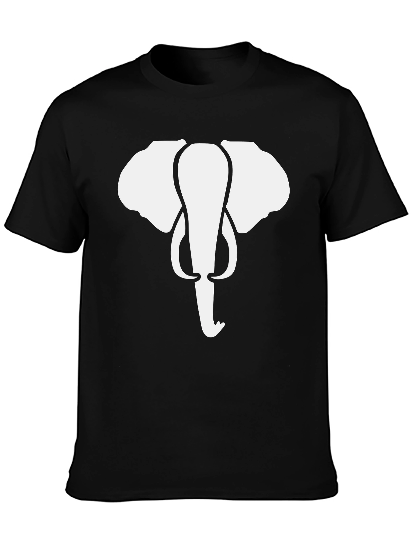 Elephant Graphic Tee - Black Cotton T-Shirt