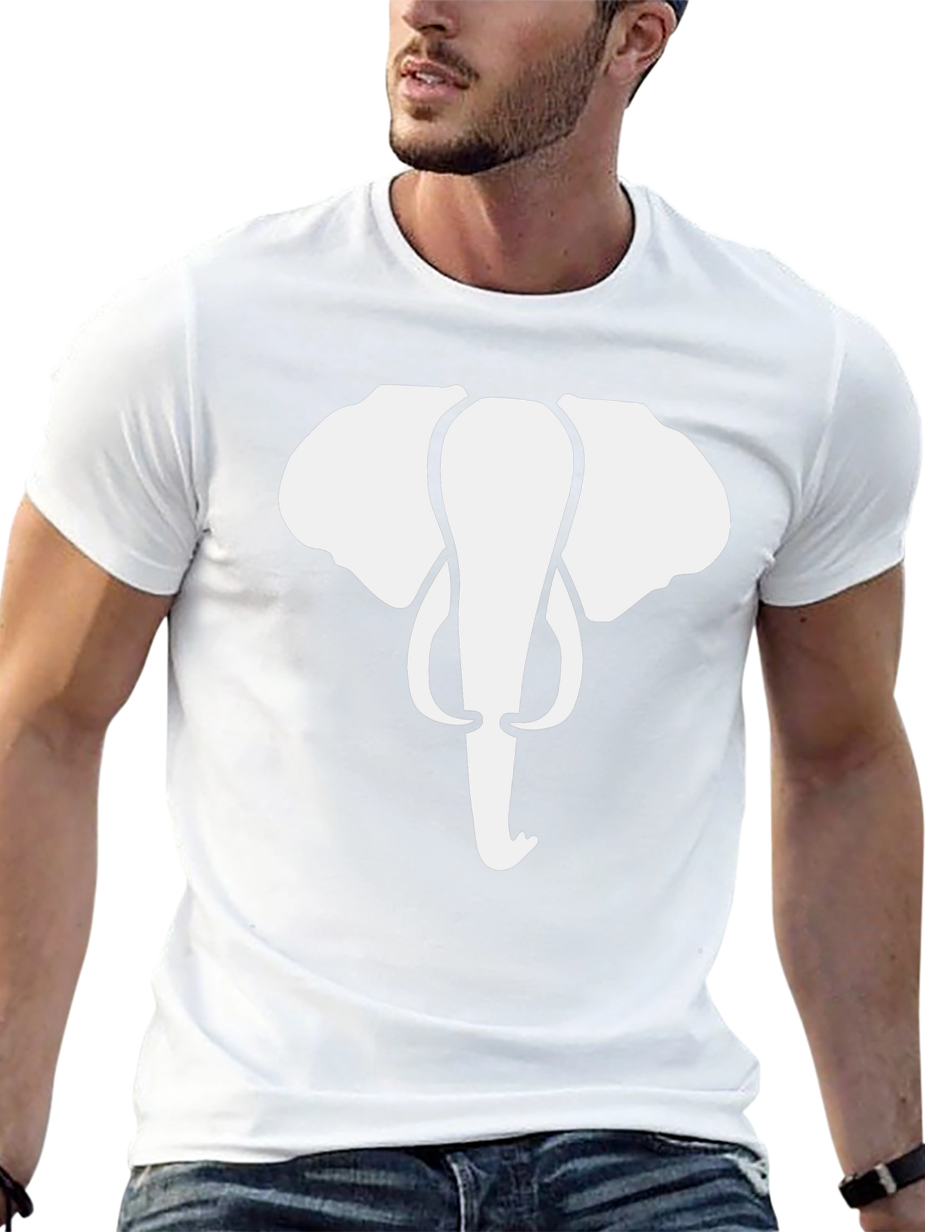 Elephant Graphic Tee - Black Cotton T-Shirt