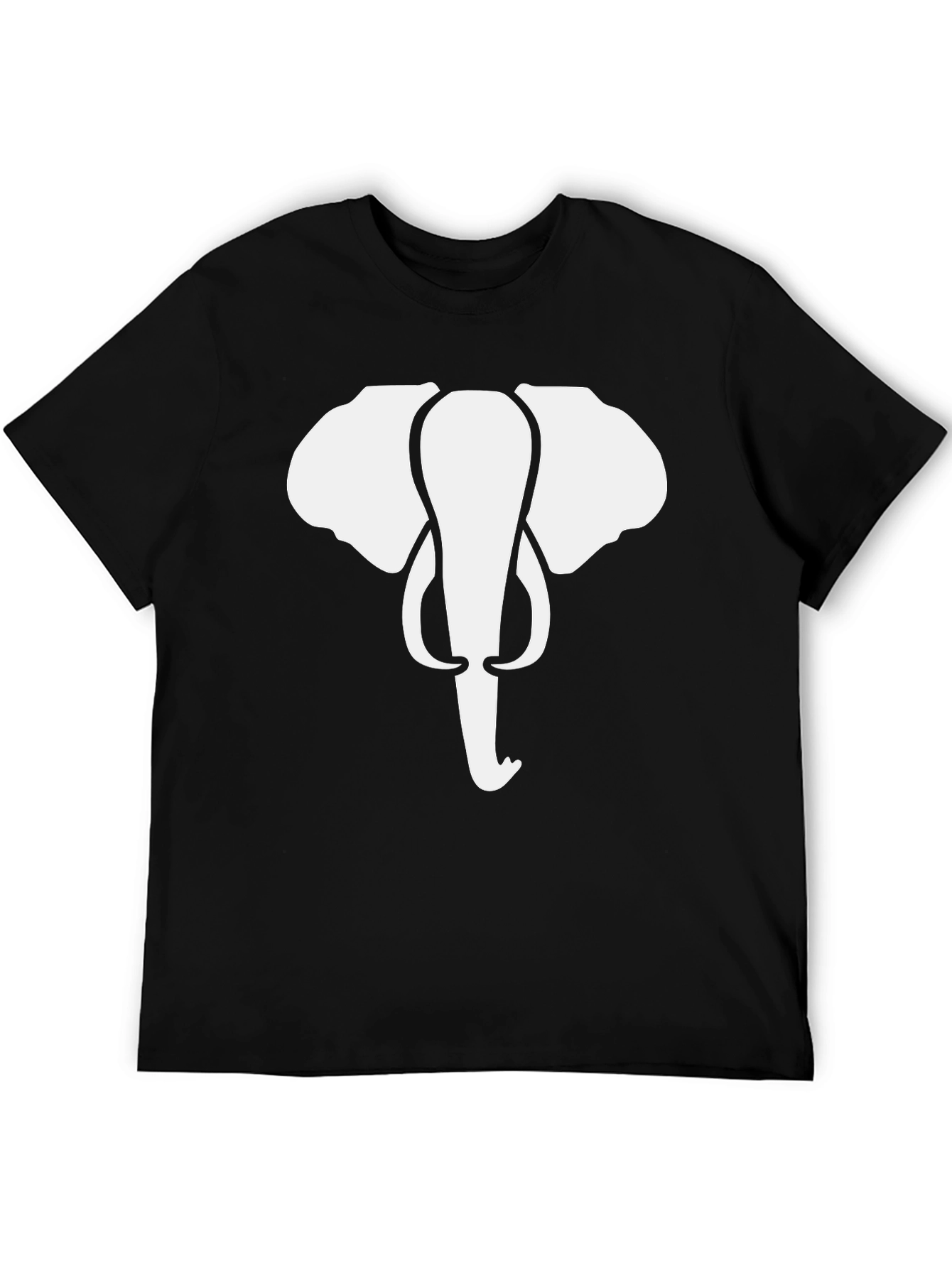 Elephant Graphic Tee - Black Cotton T-Shirt