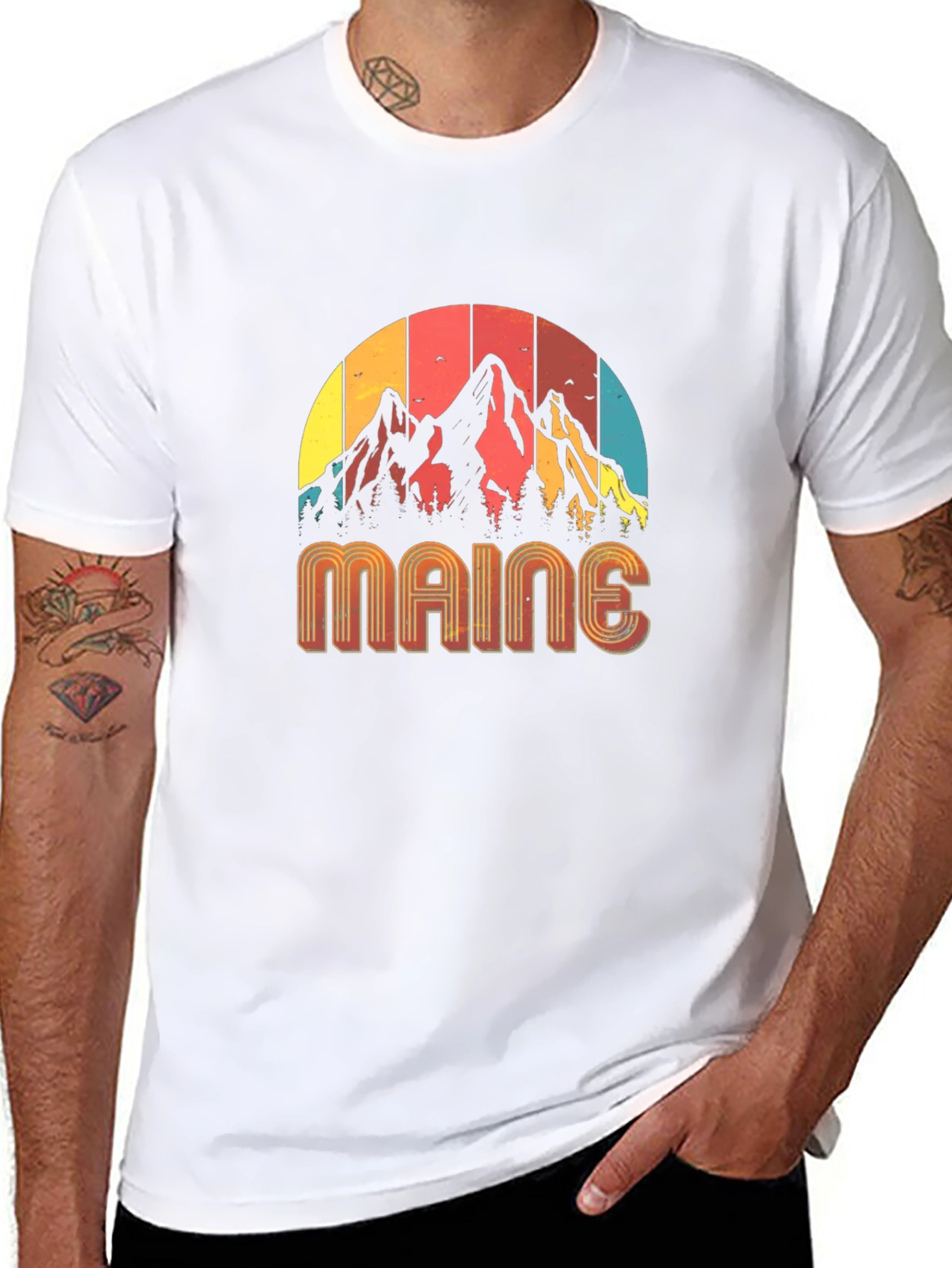 Maine Mountain Retro T-Shirt