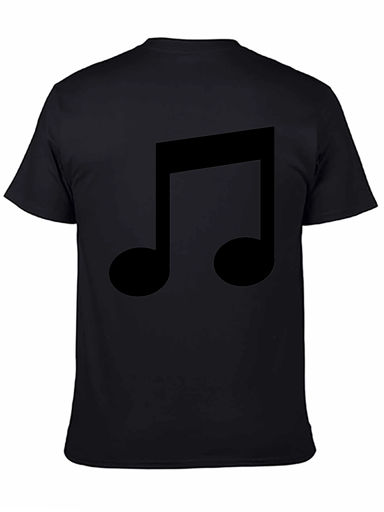 Music Note Graphic Tee - Black Cotton T-Shirt