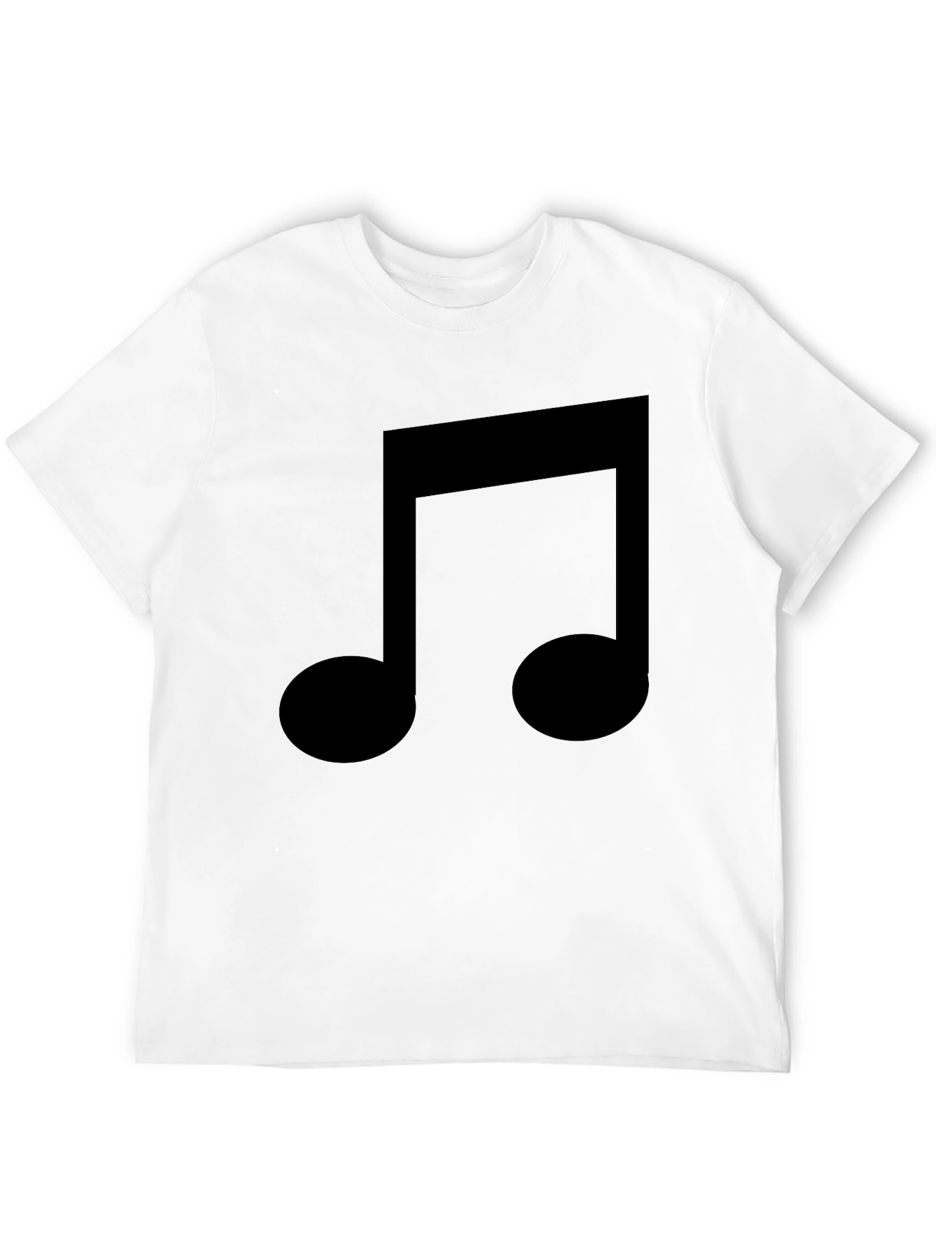 Music Note Graphic Tee - Black Cotton T-Shirt