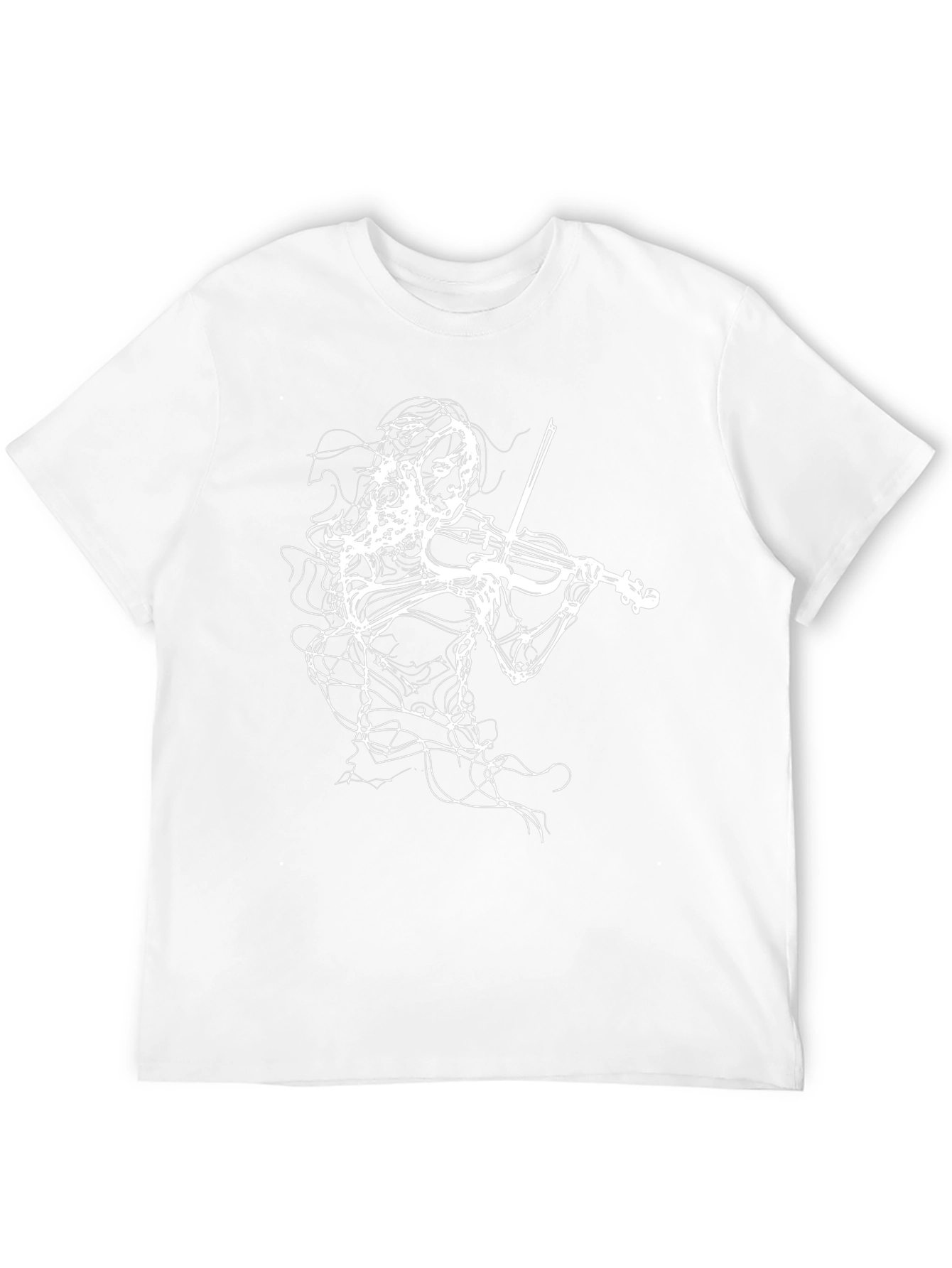 Abstract Violinist Graphic Tee - Black