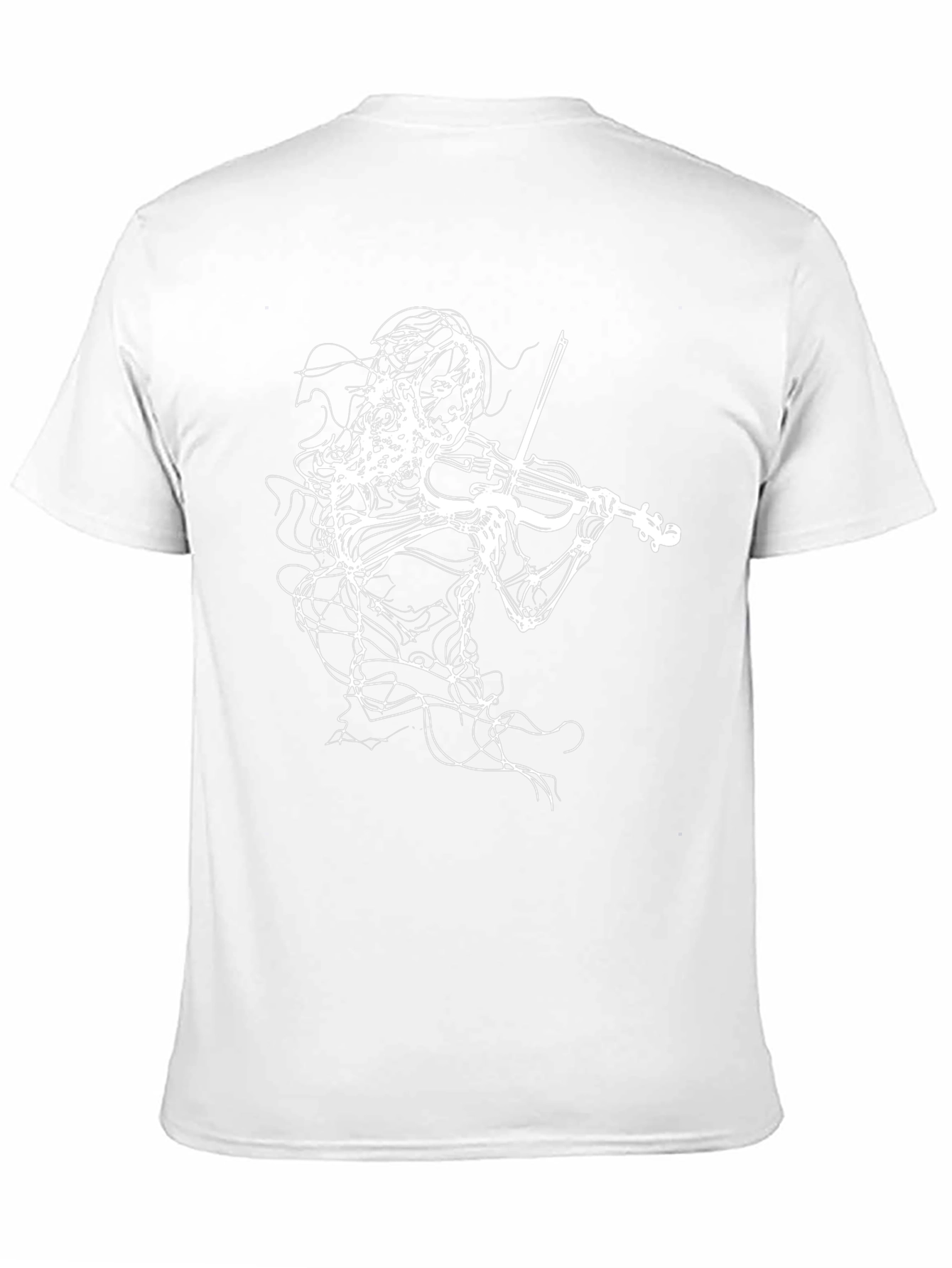 Abstract Violinist Graphic Tee - Black