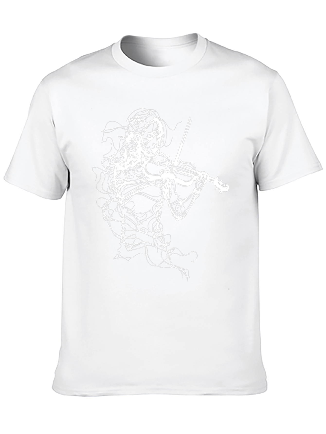 Abstract Violinist Graphic Tee - Black
