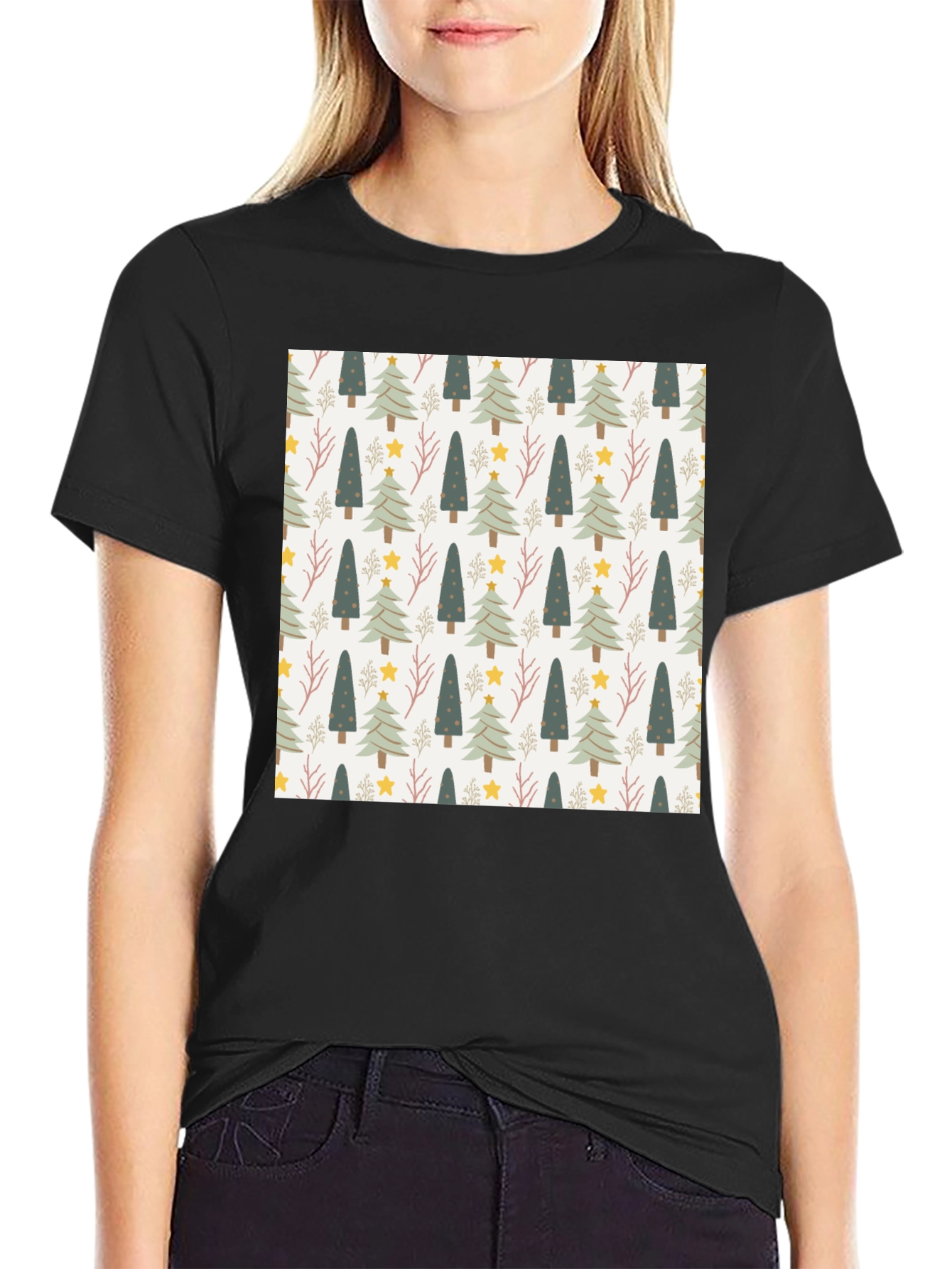Festive Holiday Tree Pattern Tee