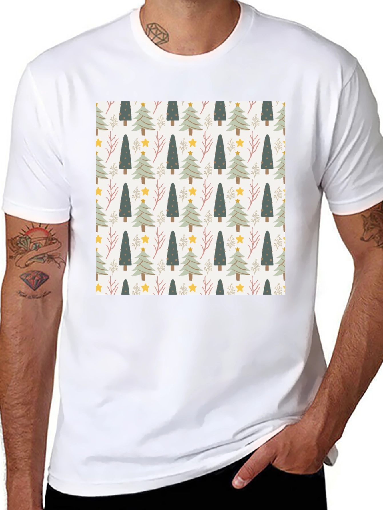 Festive Holiday Tree Pattern Tee