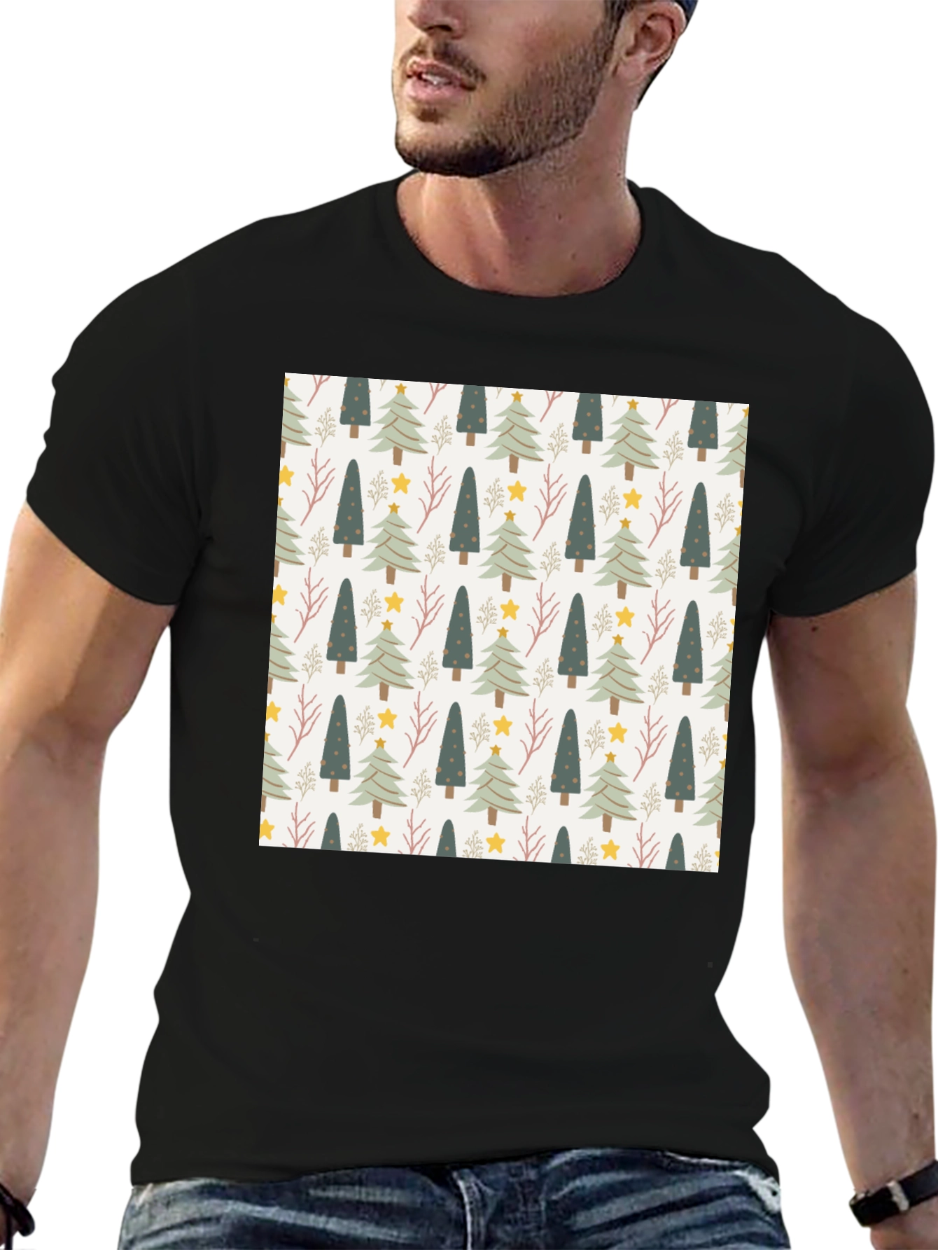 Festive Holiday Tree Pattern Tee