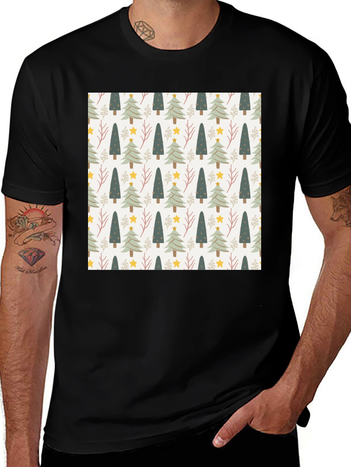Festive Holiday Tree Pattern Tee